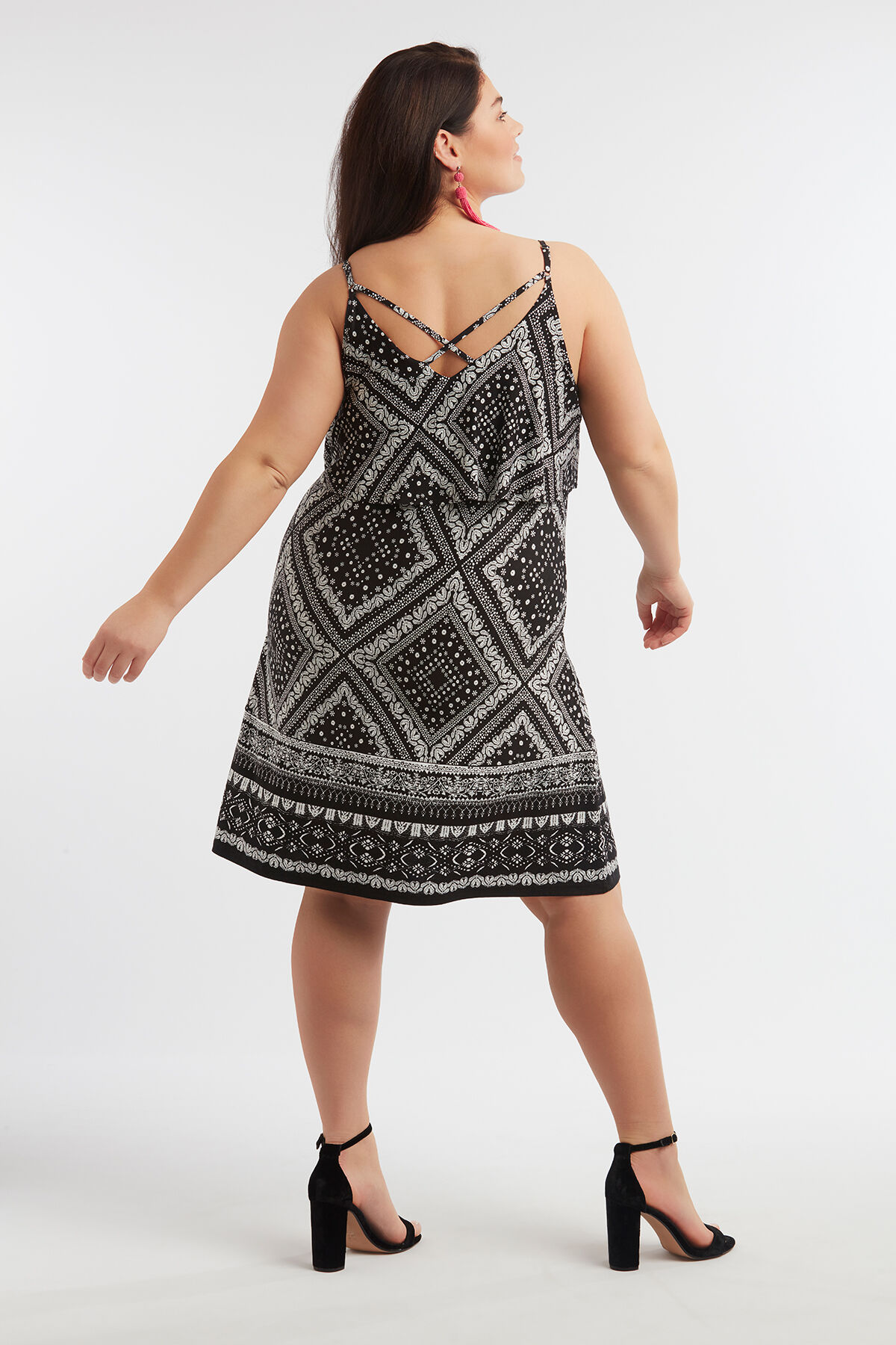 Mouwloze jurk met print image number 5