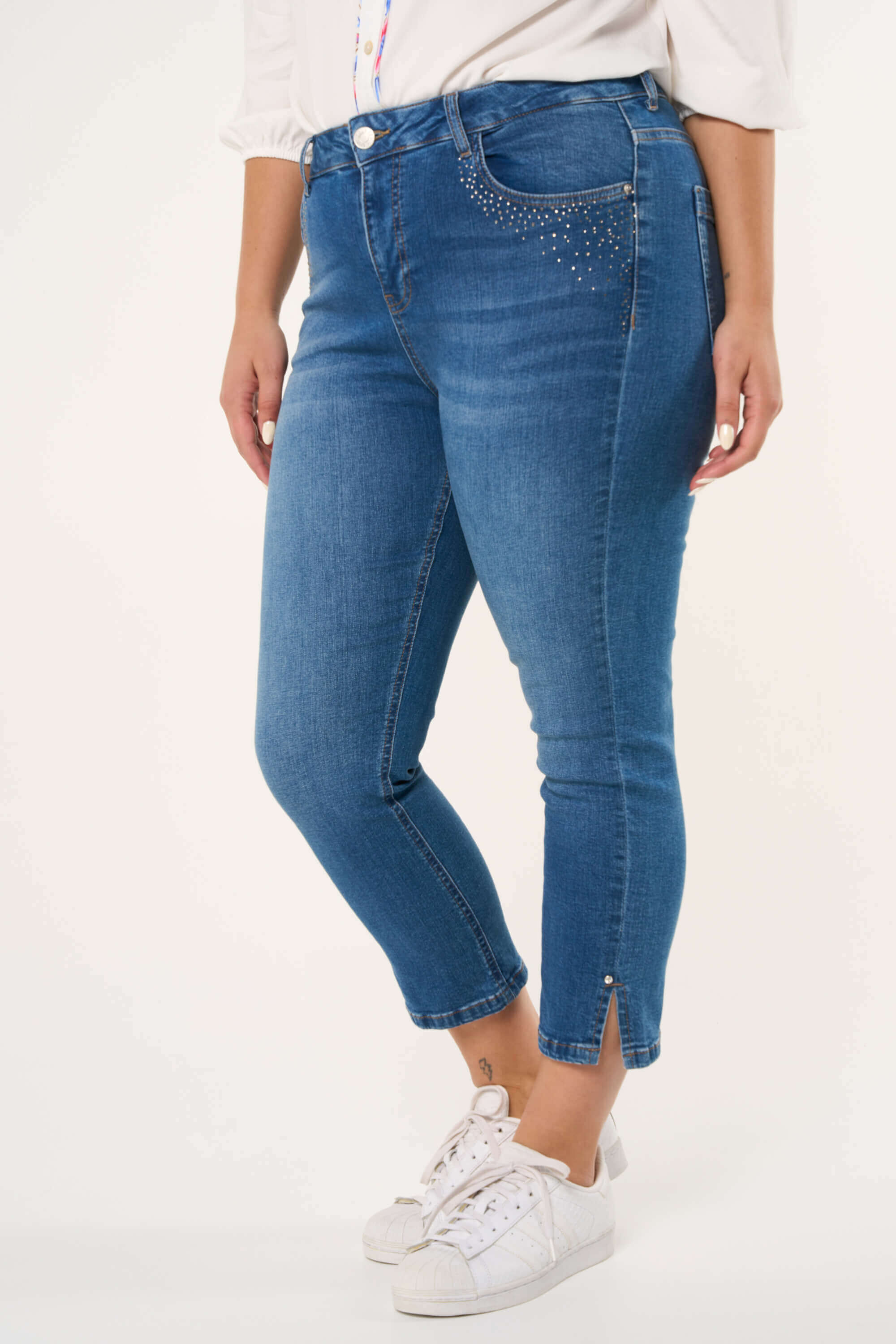 Capri broek met steentjes image number 5