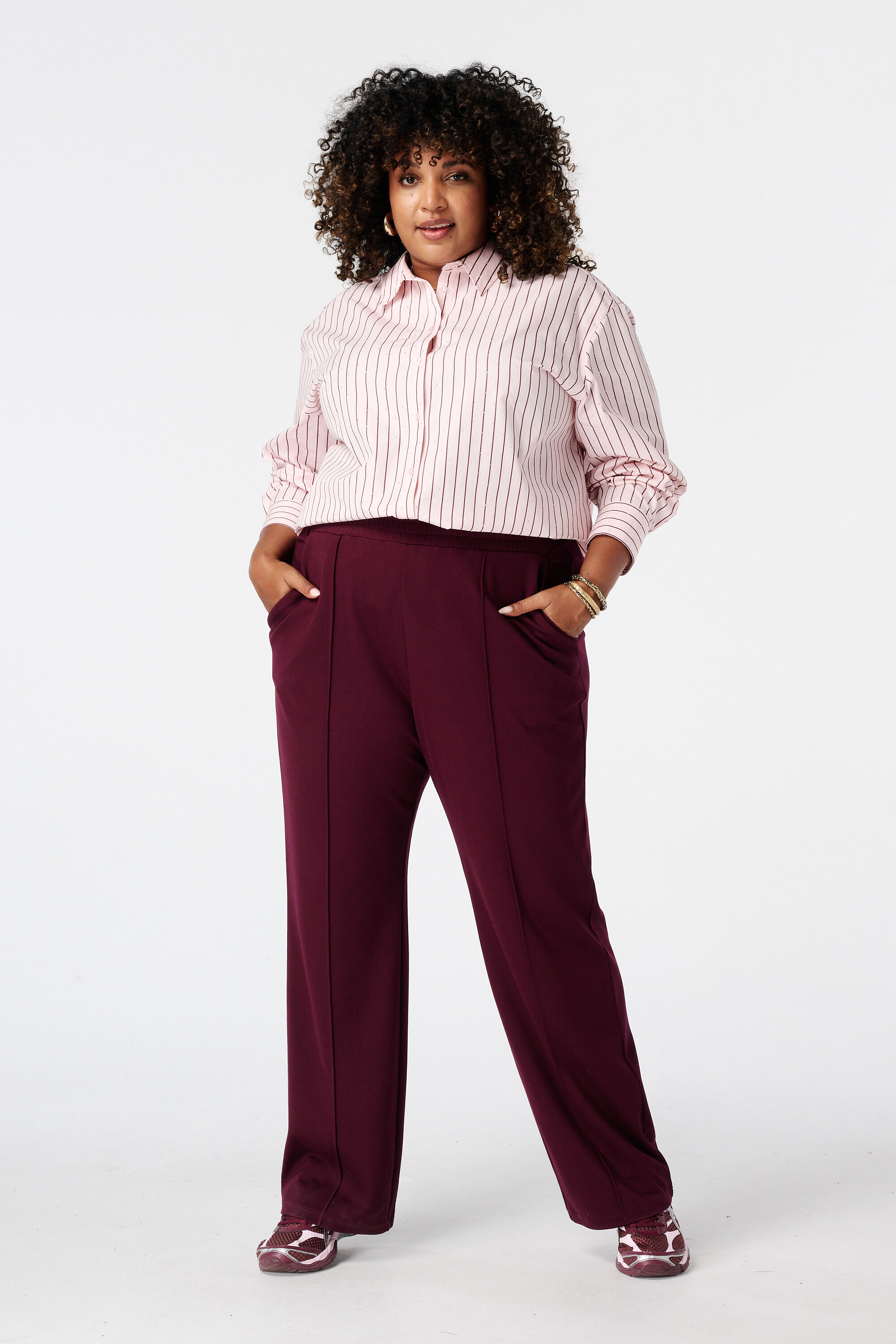 Wide leg pantalon met elastische taille