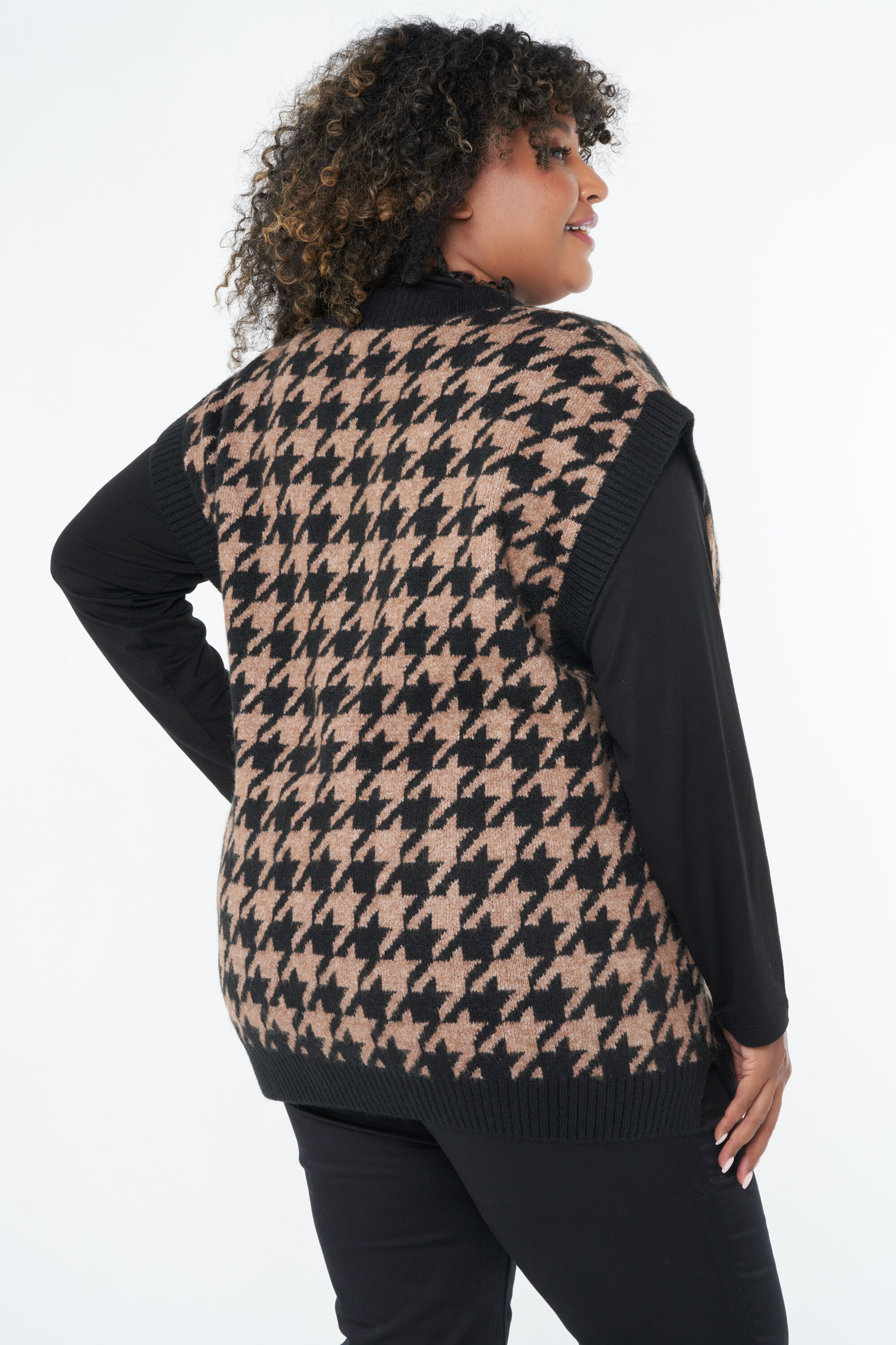 Gebreide spencer met v-hals image number 3