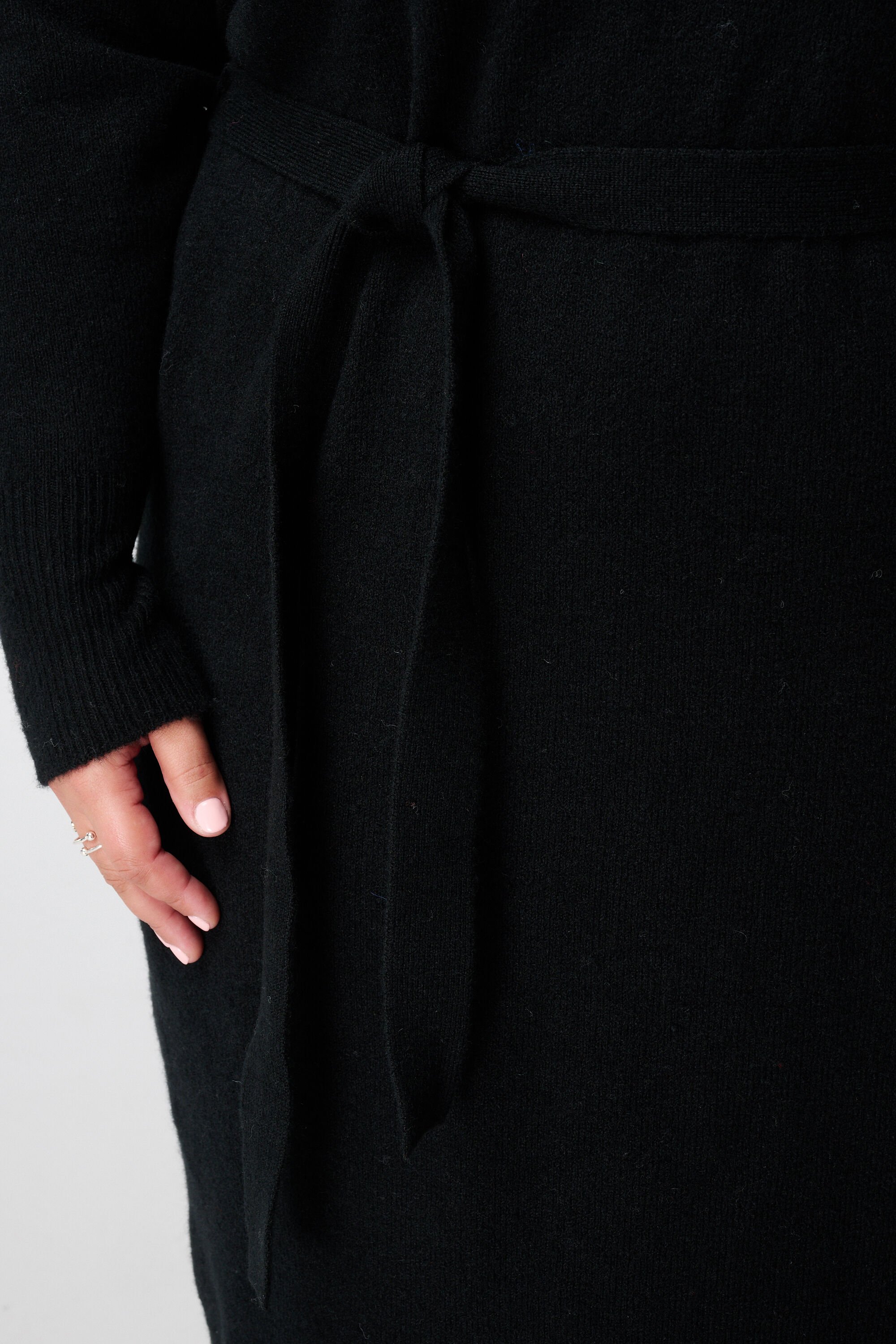 Gebreide polo jurk met ceintuur image number 6