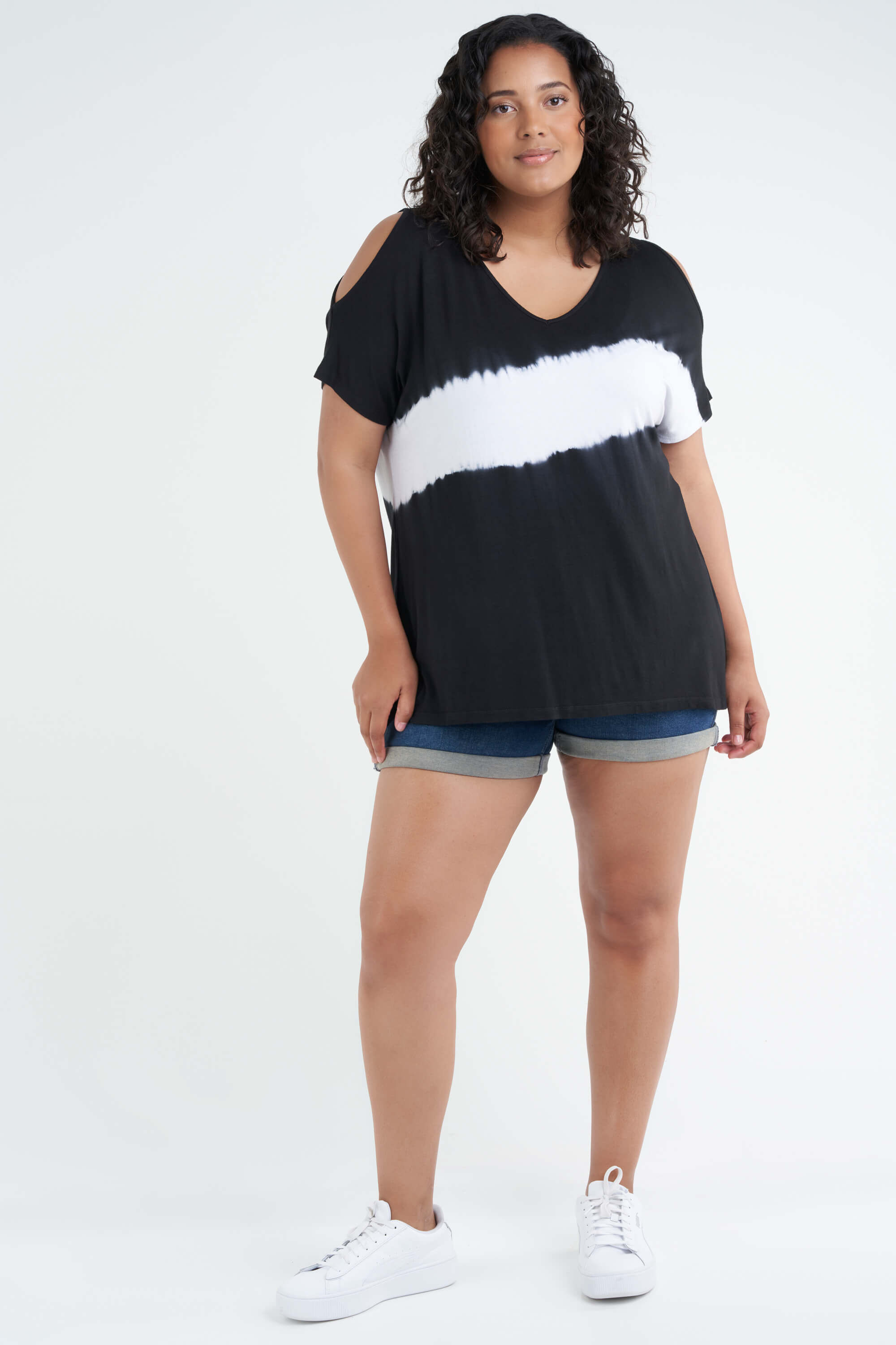 T-shirt met tie dye print image number 5