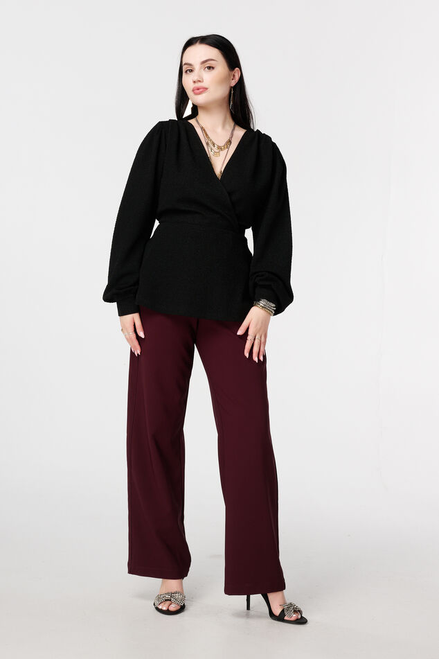 Glitter top met overslag look image number 5