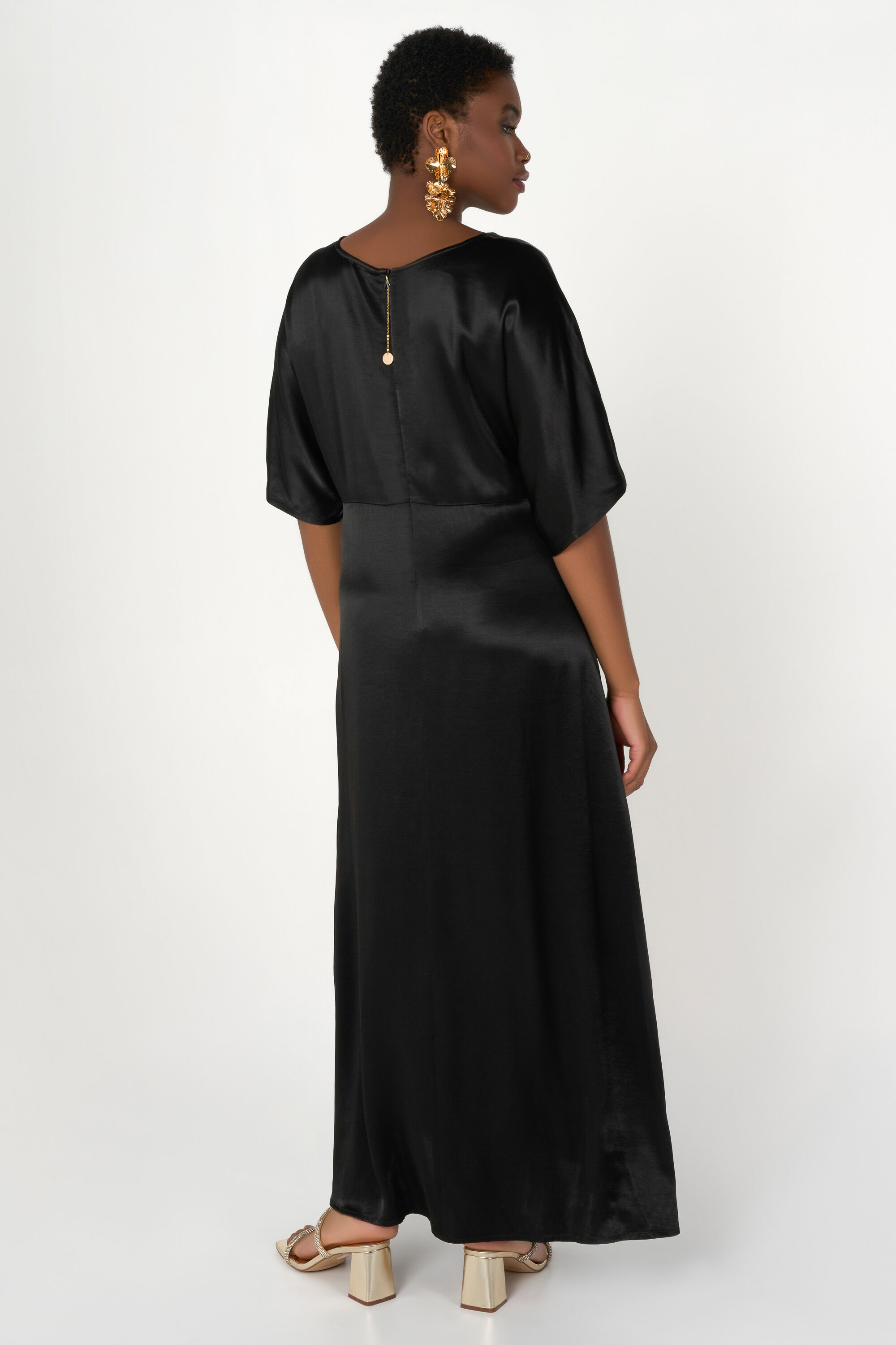 Maxi jurk met satijn image number 3