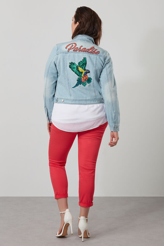 Spijkerjack met printopdruk image number 4