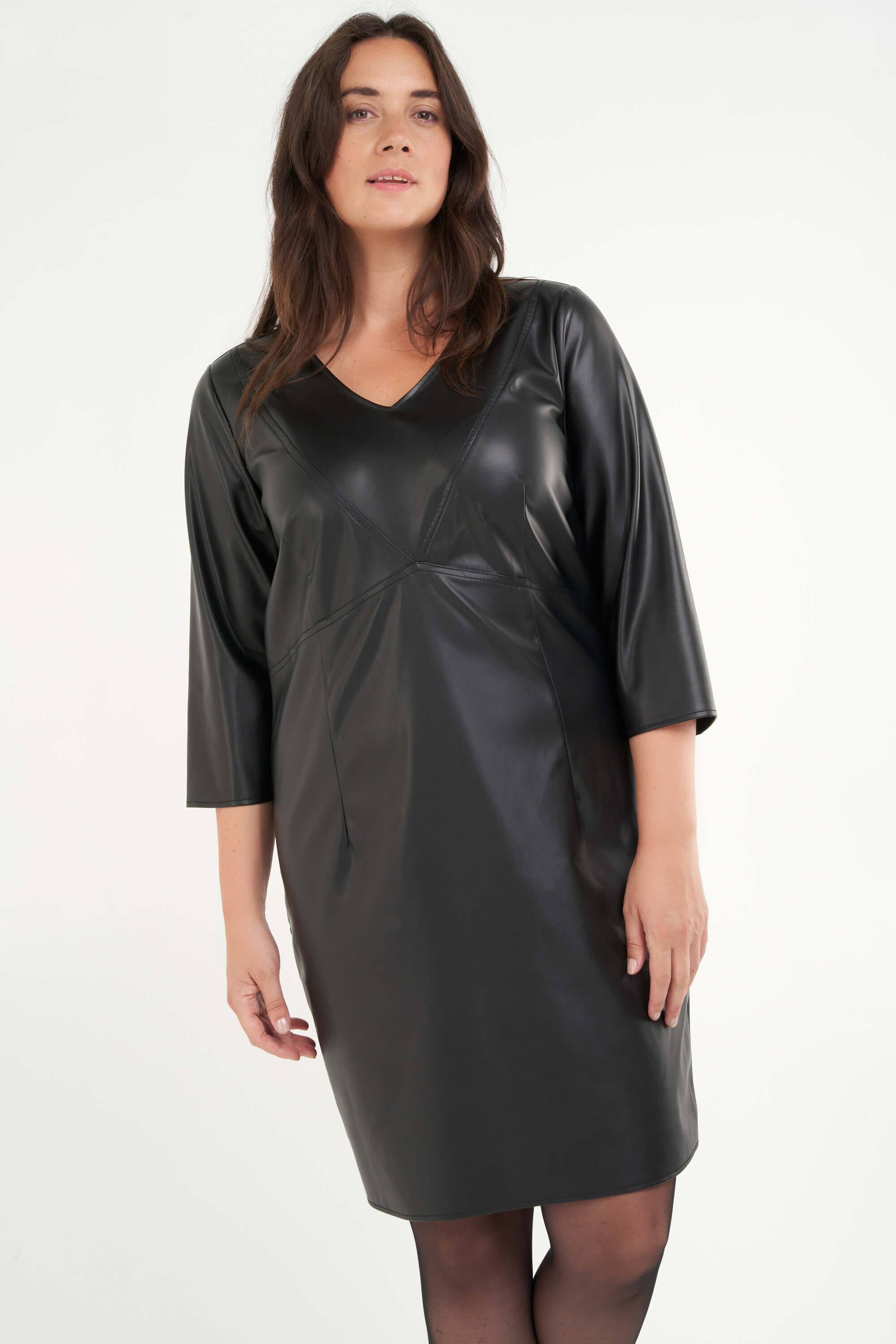 Imitatieleren jurk image number 0