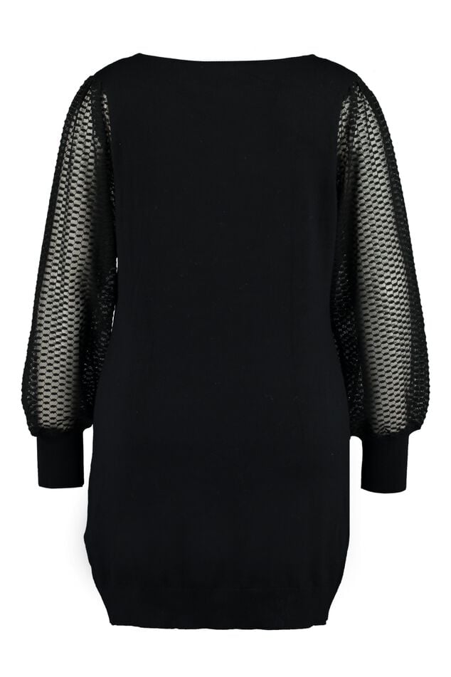 Lange trui met chiffon mouwen image number 2