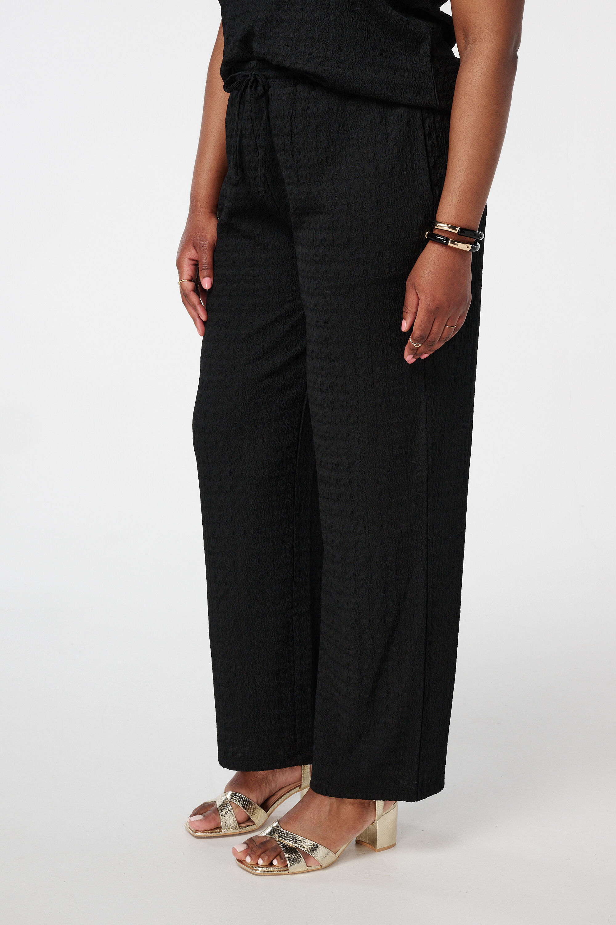 Broek met structuur en strikceintuur image number 5