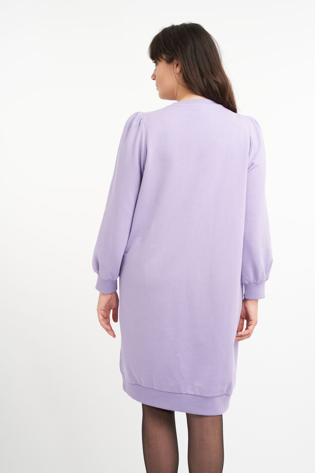Sweater jurk met pofmouwen image number 3
