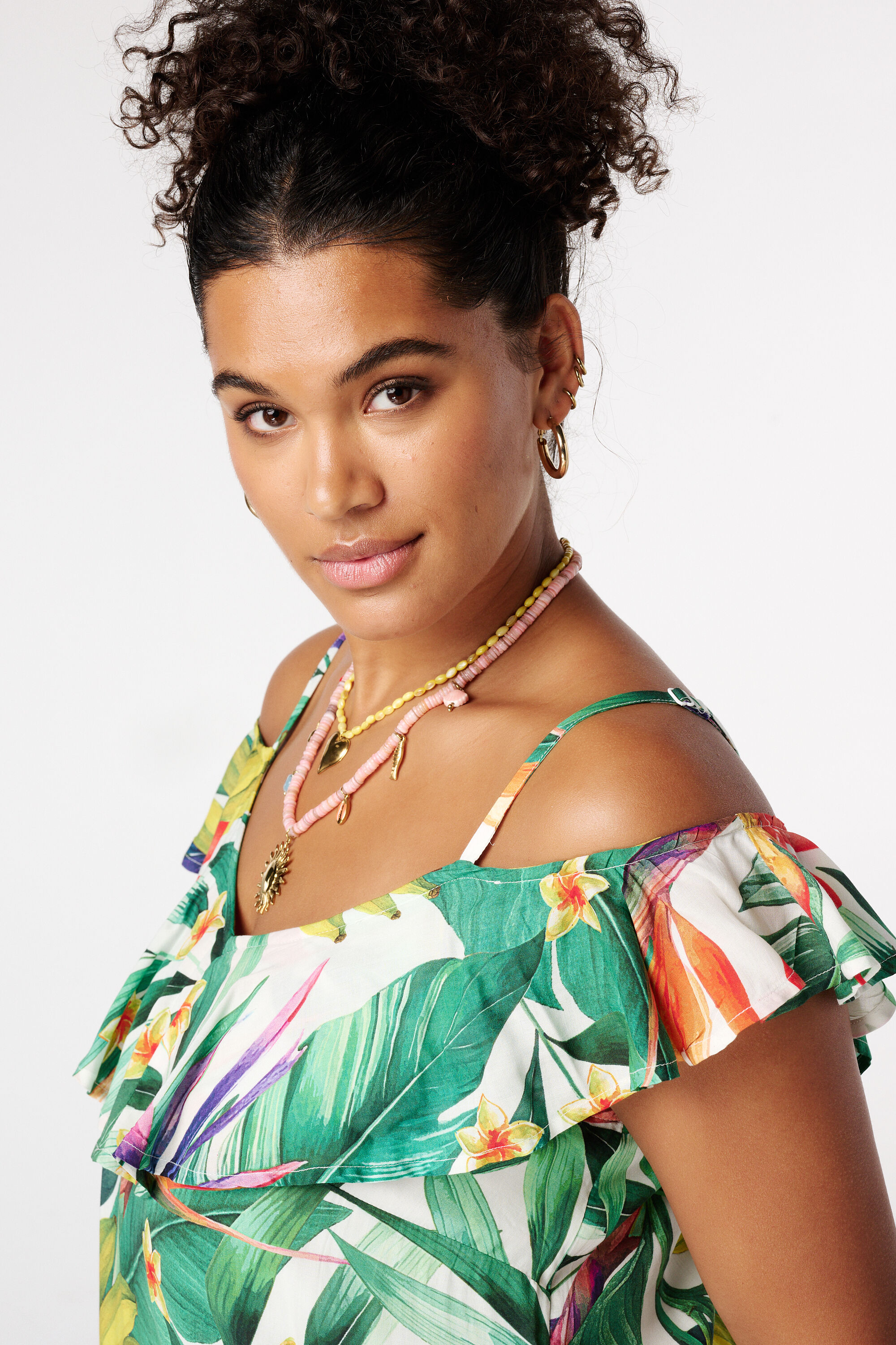 Maxi jurk met korte mouwen image number 4