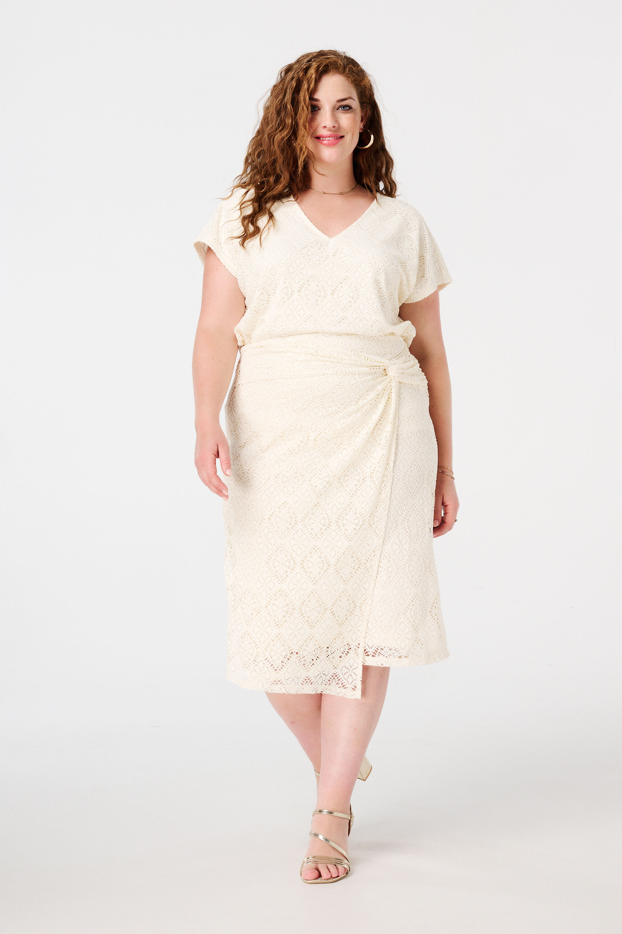 Kanten top met stretch image number 5