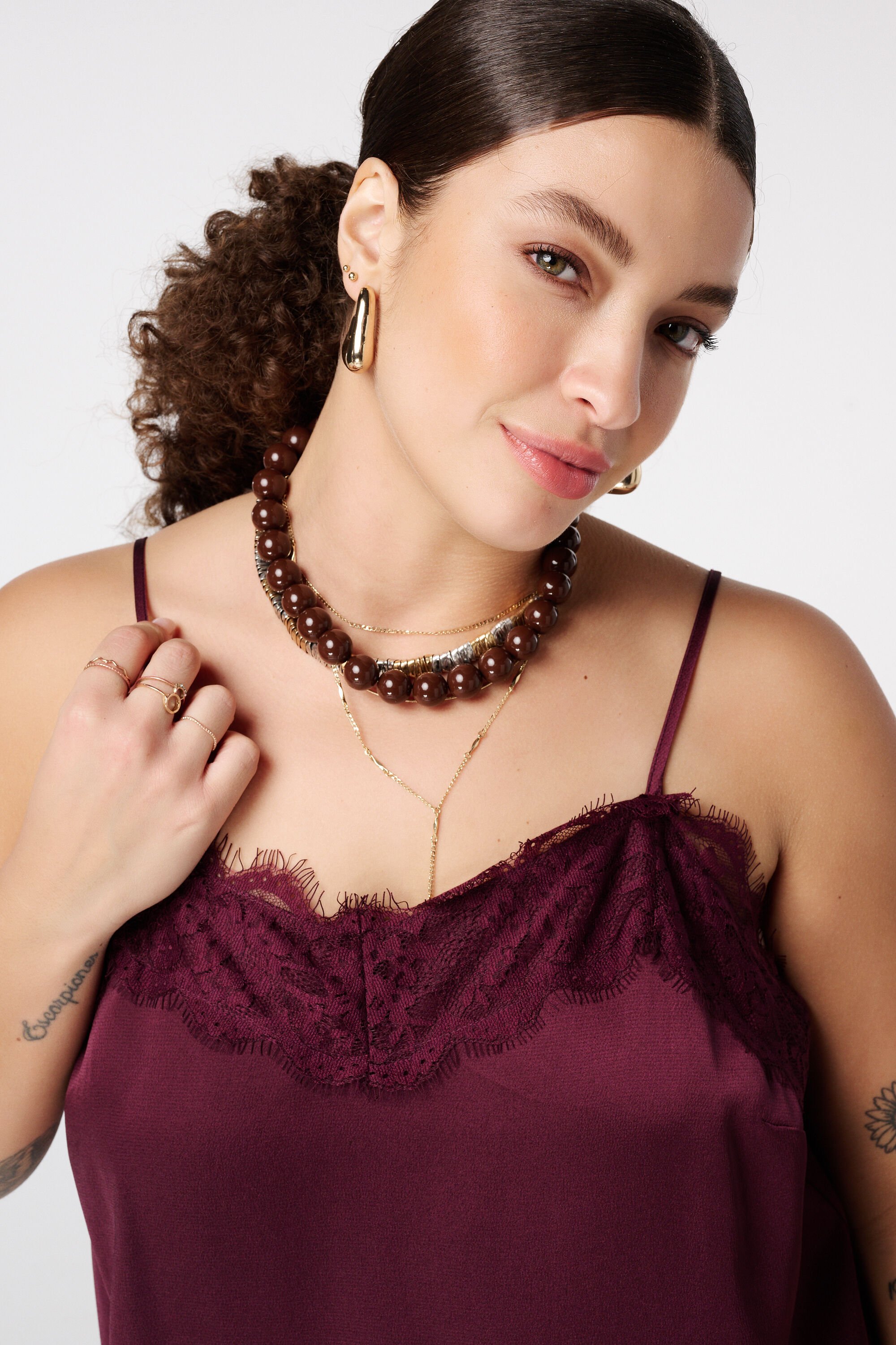 Spaghetti blouse met kant image number 4