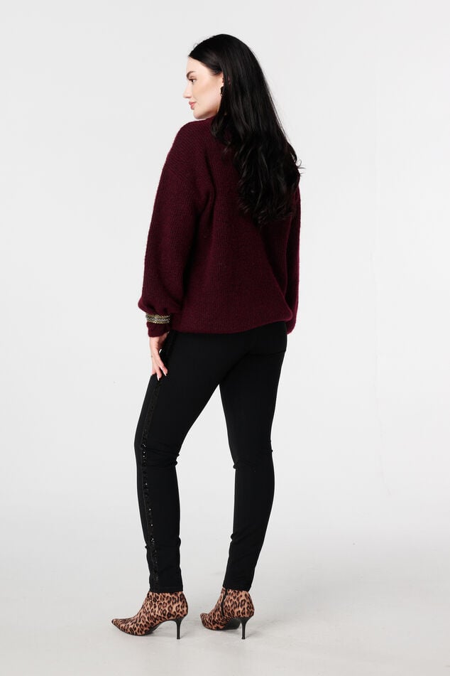 Tregging skinny leg met pailletten zijstreep image number 3