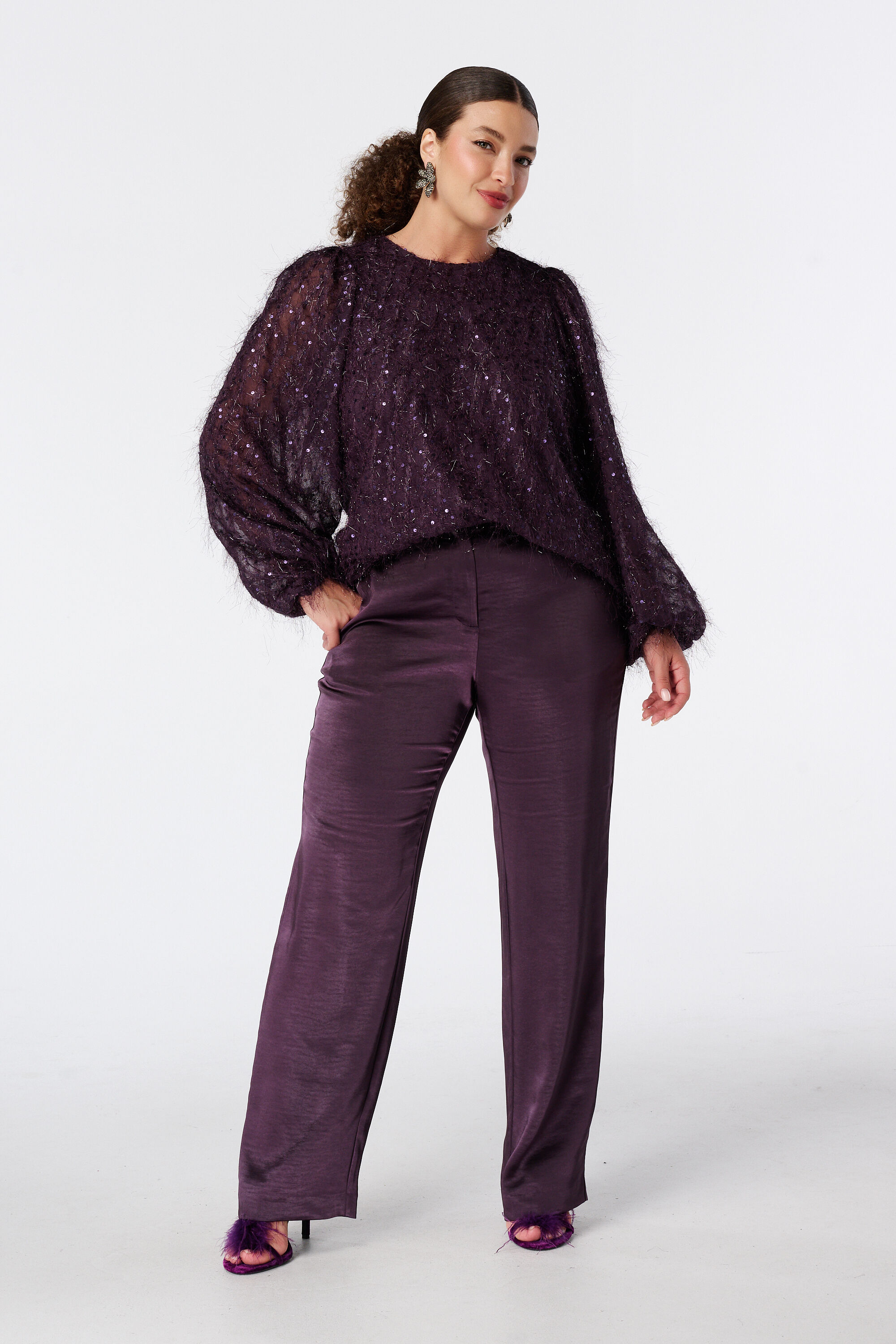 Broek in satijnlook