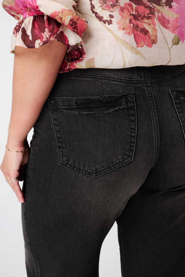 Wide leg jeans met hoge taille image number 4