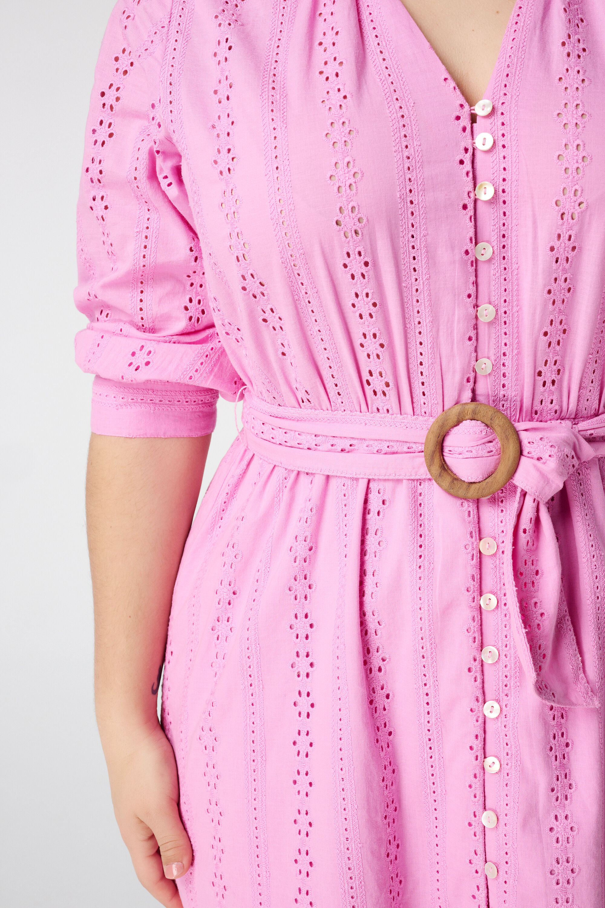 Jurk met broderie anglaise image number 4