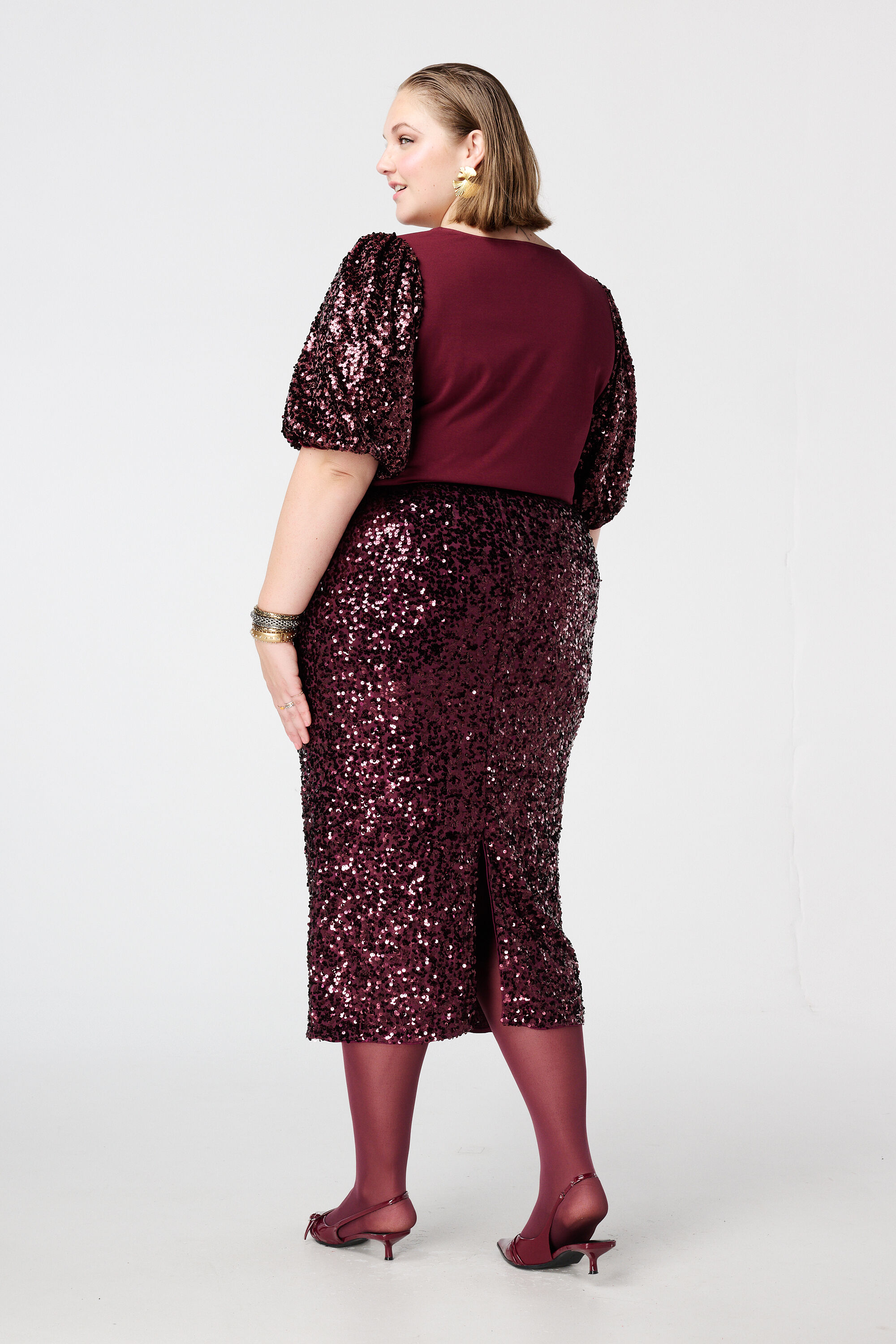 Pailletten rok met stretch image number 3