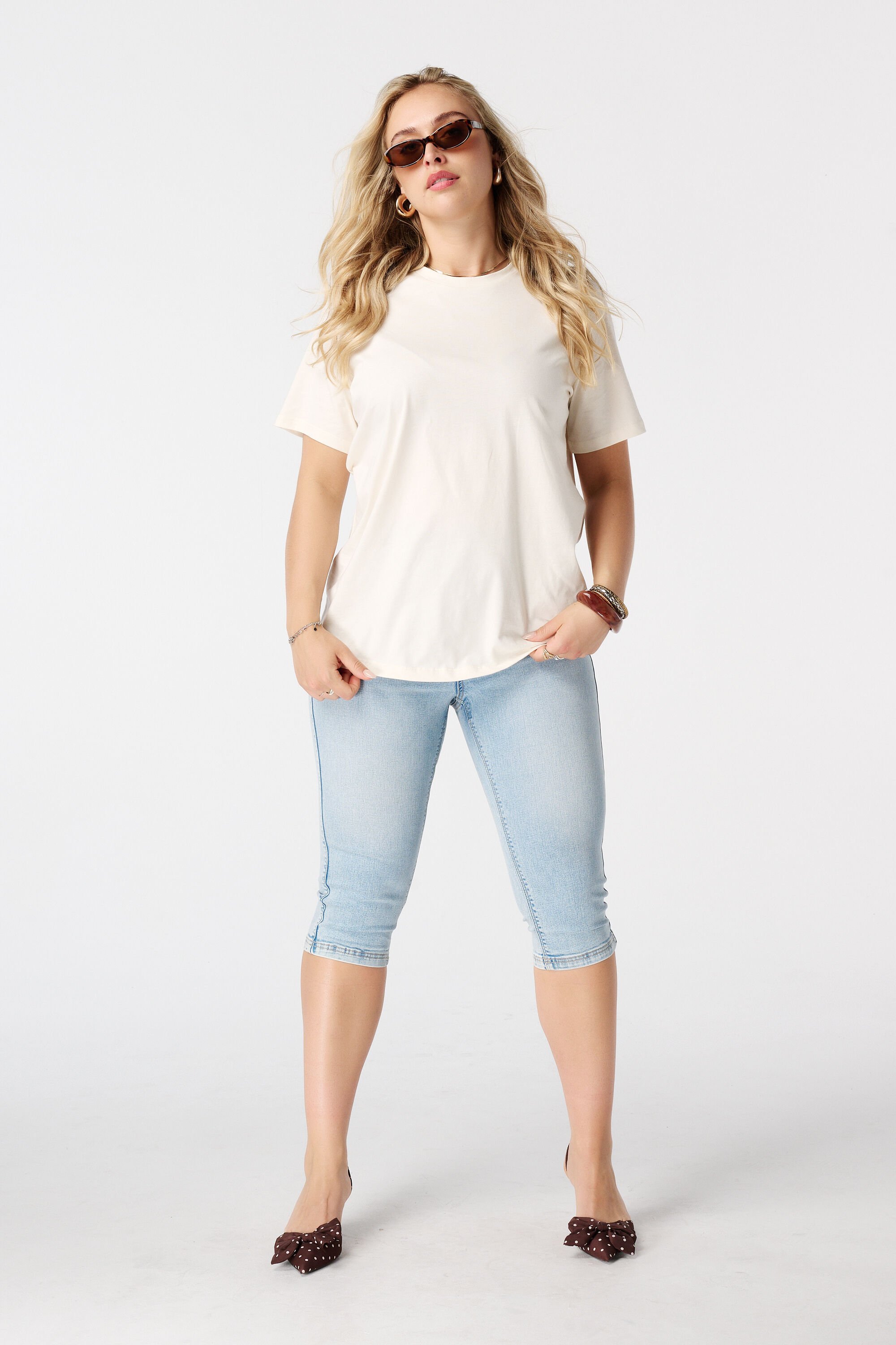Capri tregging met denim look