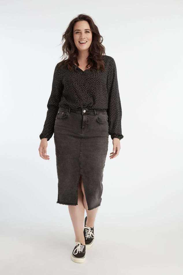 Denim rok met split image number 0