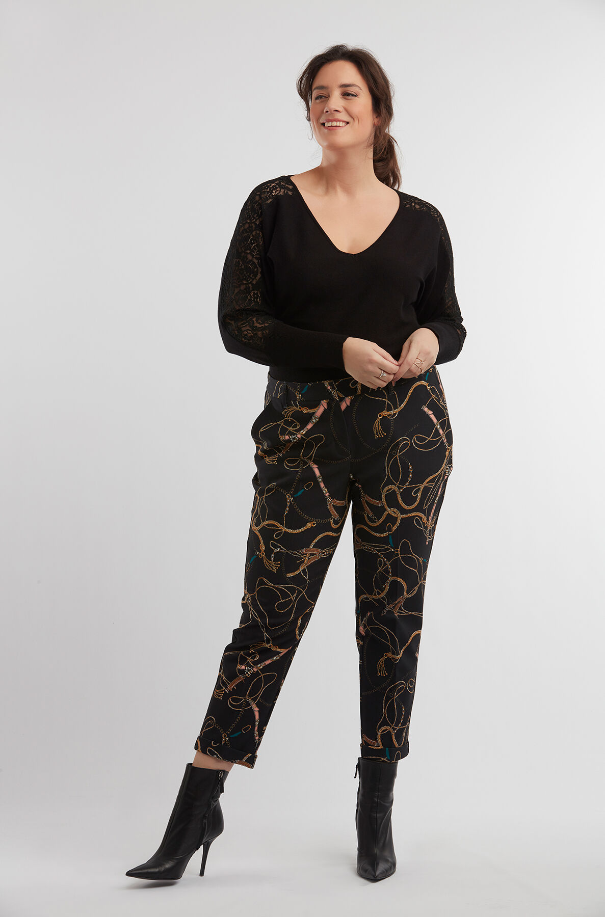 Pantalon met kettingprint image number 4