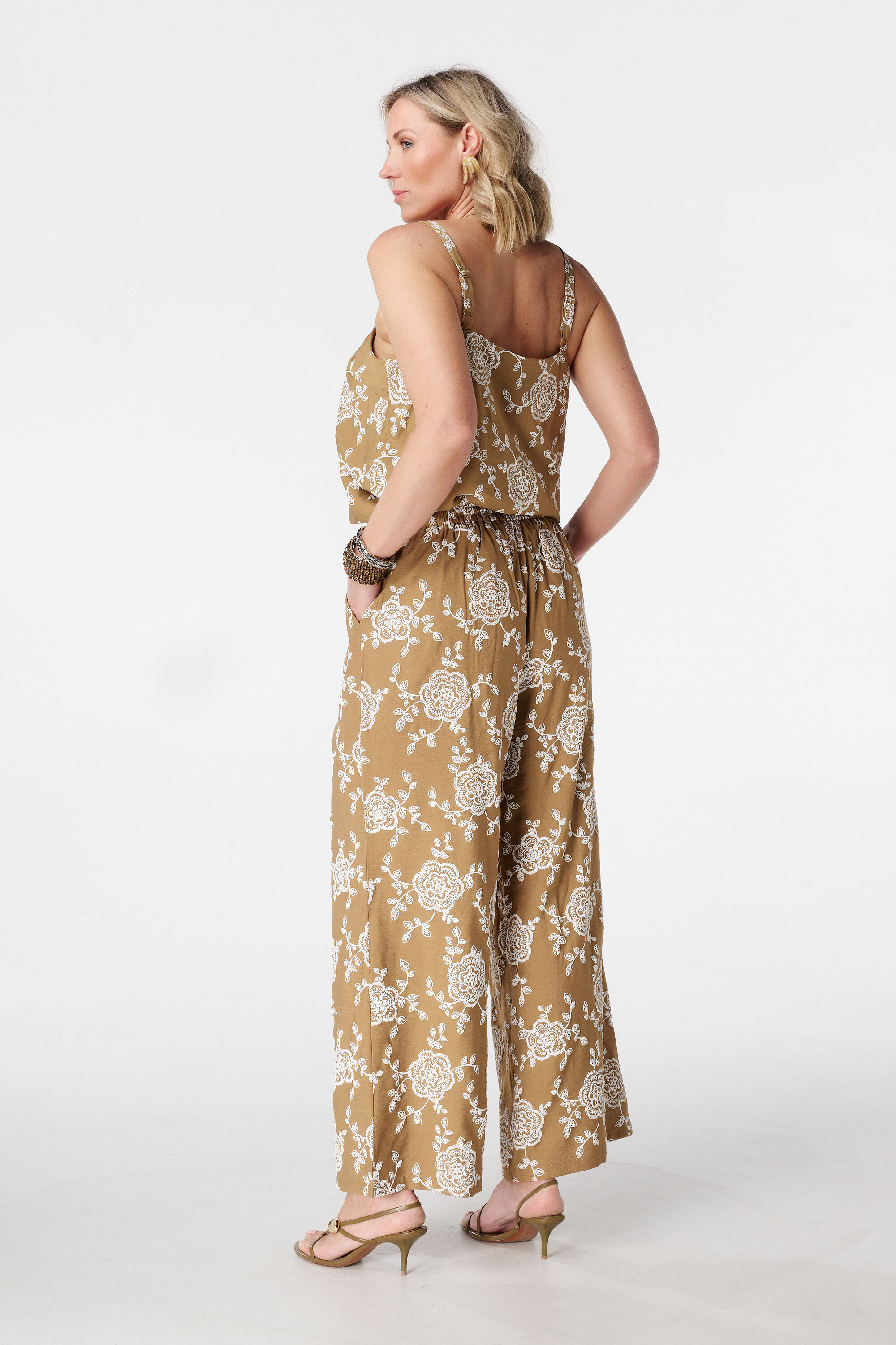 Wide leg broek met print image number 3