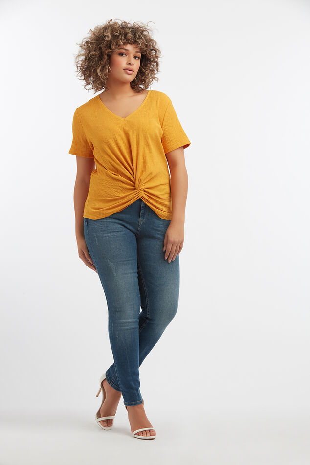 T-shirt met knoopdetail image number 3