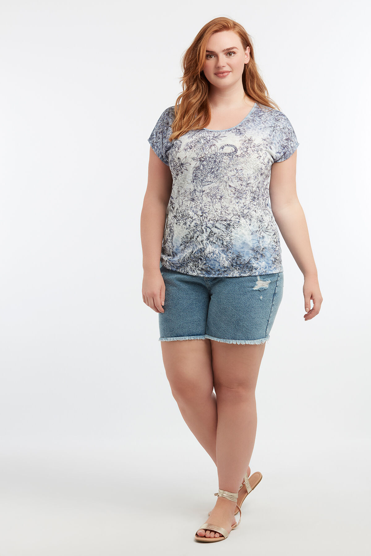 T-shirt met panelprint image number 4