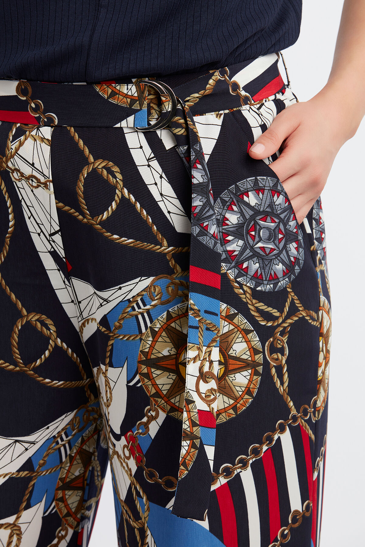 Wijdvallende broek met print image number 5