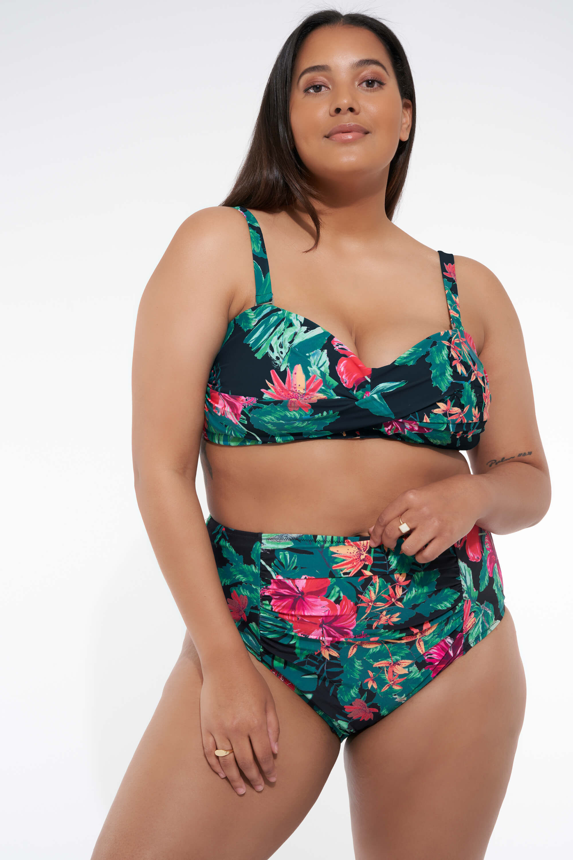 High waisted bikini broekje met print image number 3