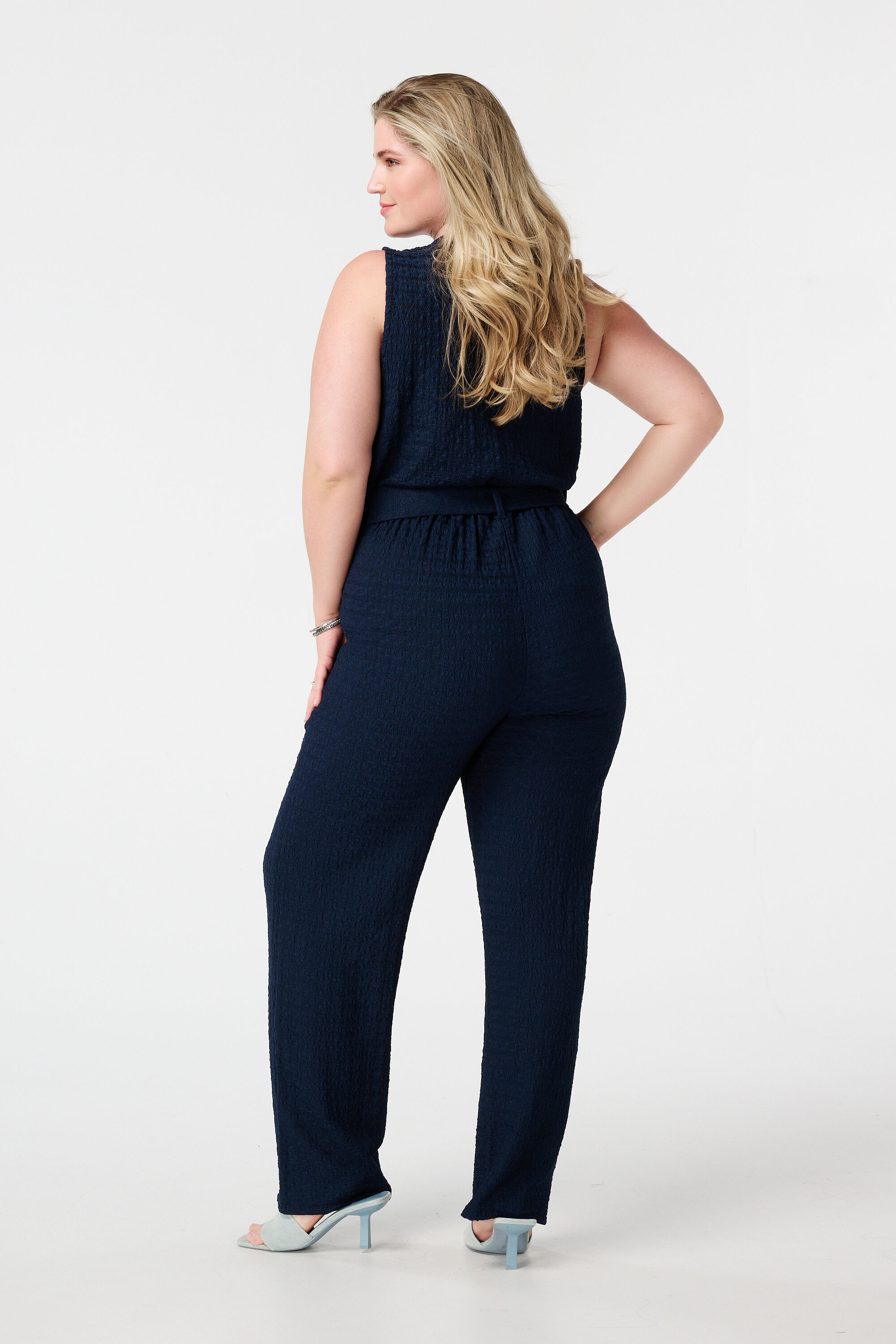 Broek met structuur en ceintuur image number 3