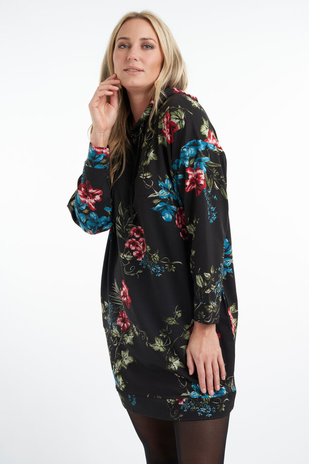Sweater jurk met bloemenprint image number 0