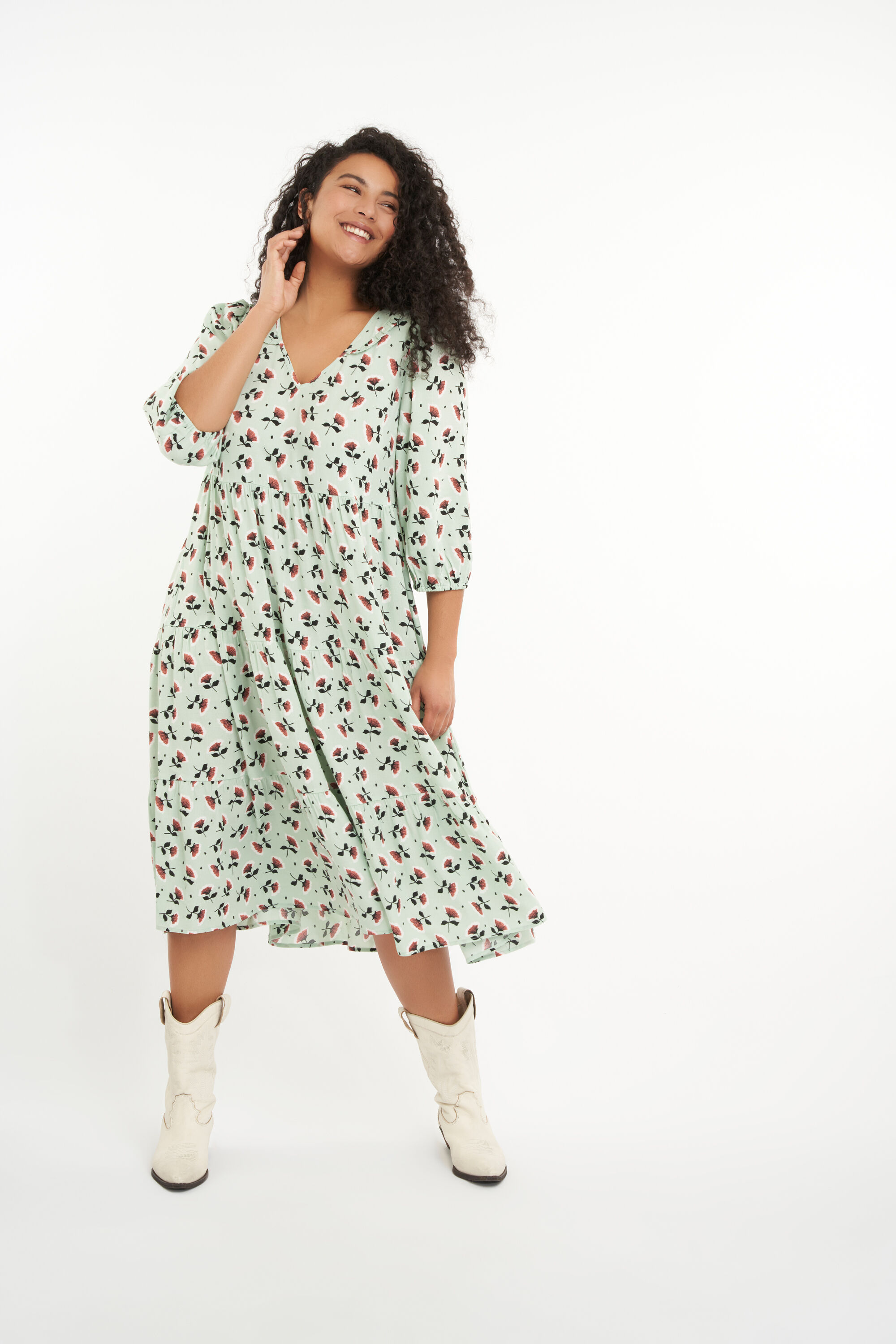 Lange jurk met print image number 5