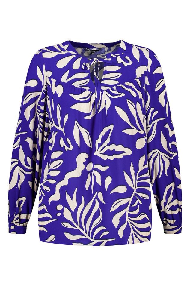 Blouse met print en klosjes image number 1