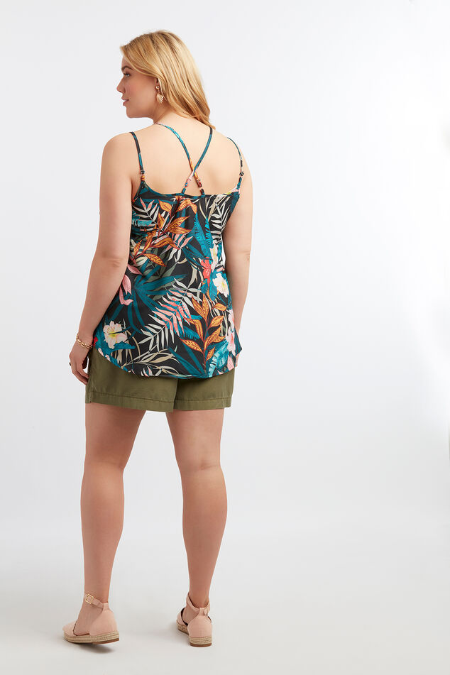 Mouwloze blouse met print image number 6