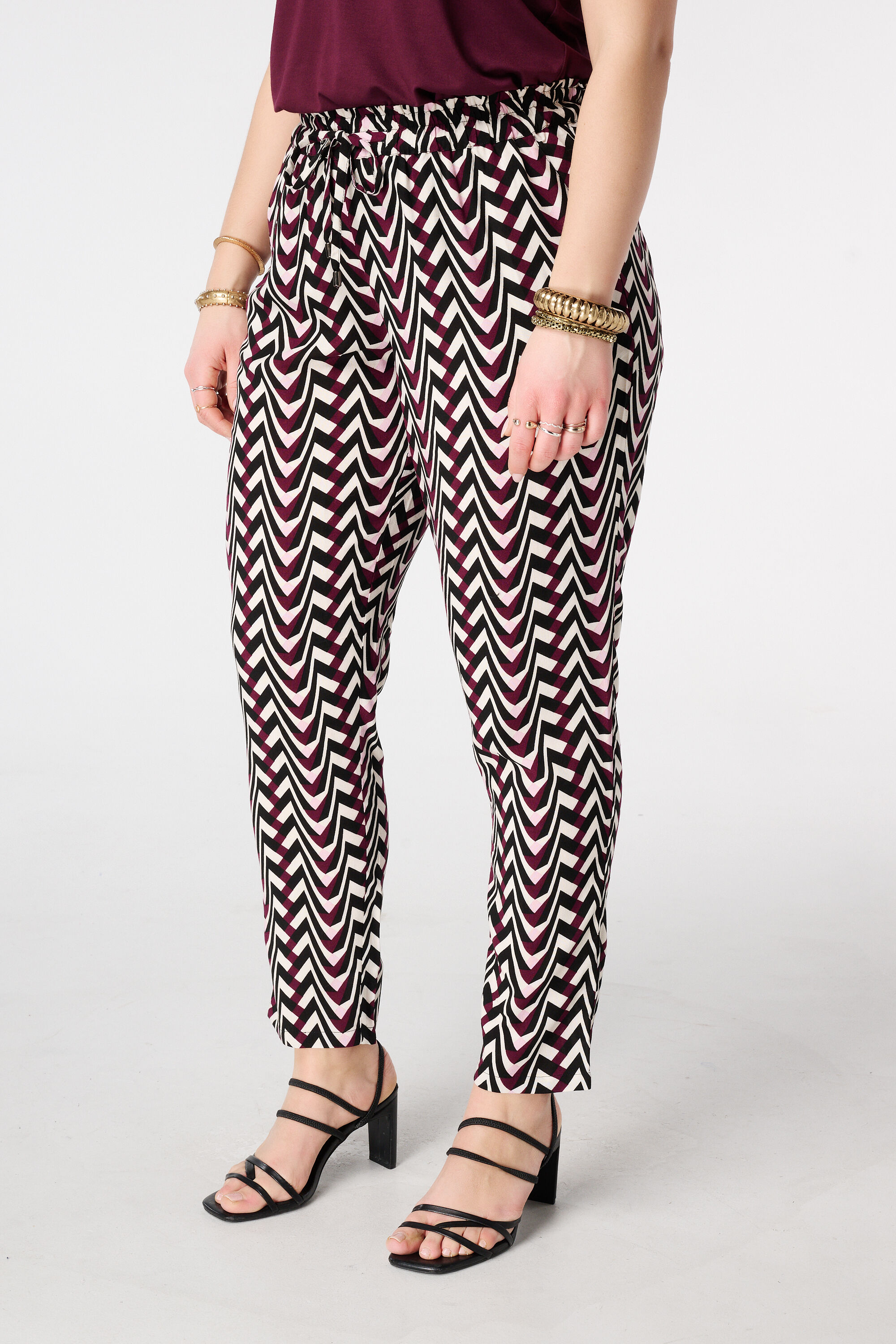 Straight leg broek met print image number 5