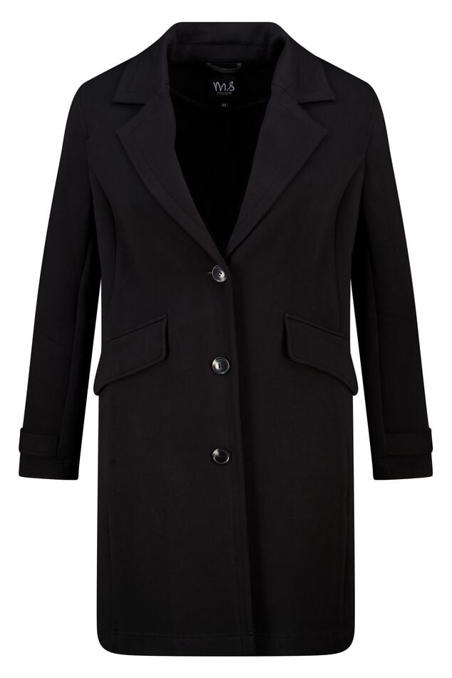 Klassieke, lange blazer met een opstaande kraag - donkerblauw, regular Klassieke, lange blazer met een opstaande kraag - donkerblauw, regular