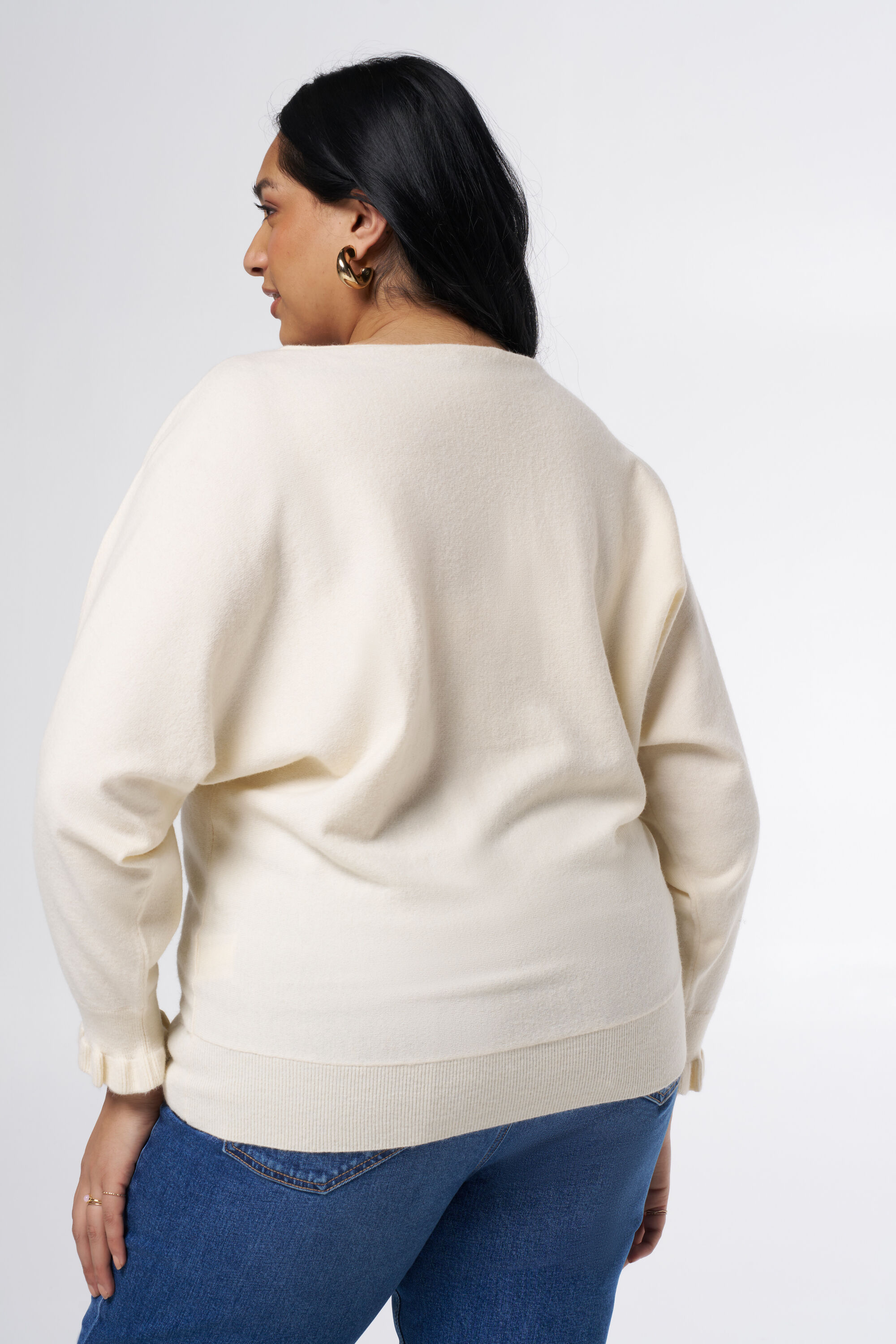 Gebreide trui met boothals image number 3