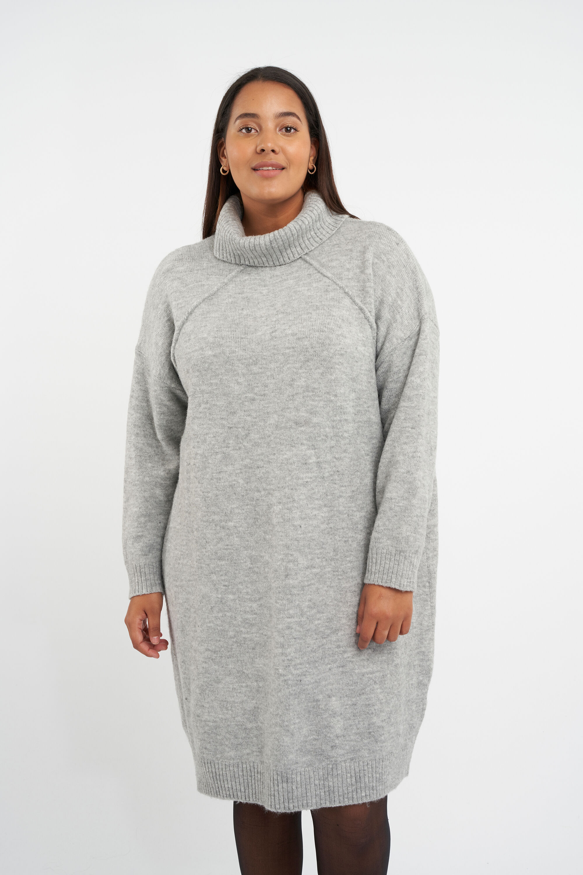 Gebreide jurk met col  image number 5