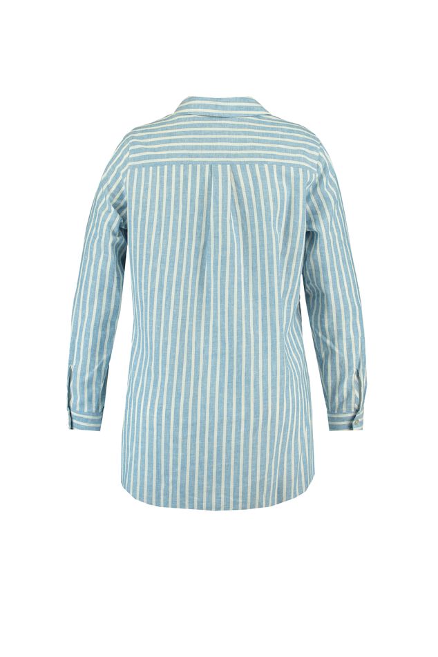 Gestreepte overhemdblouse image number 3