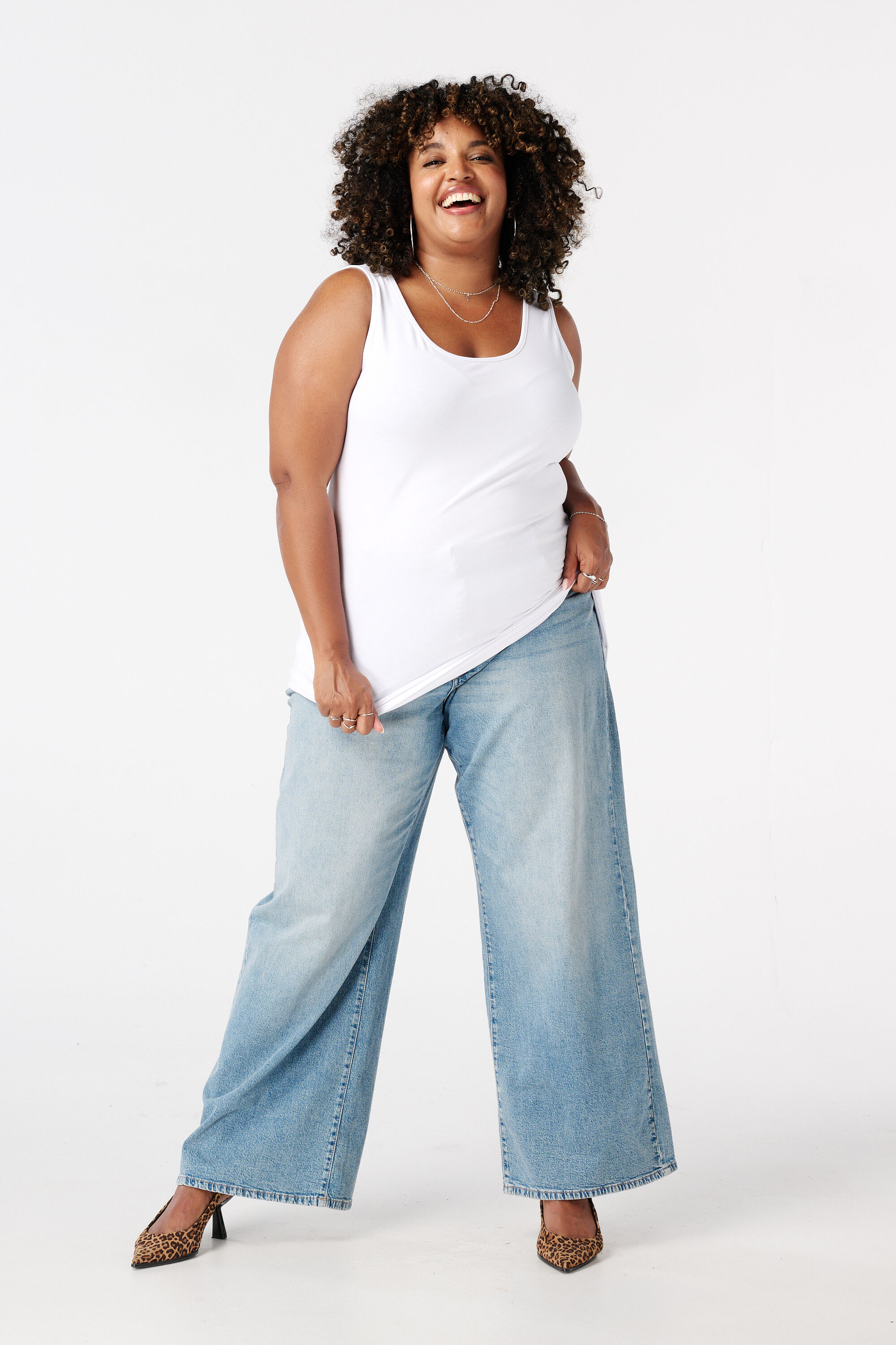 Katoenen extra lange singlet image number 5