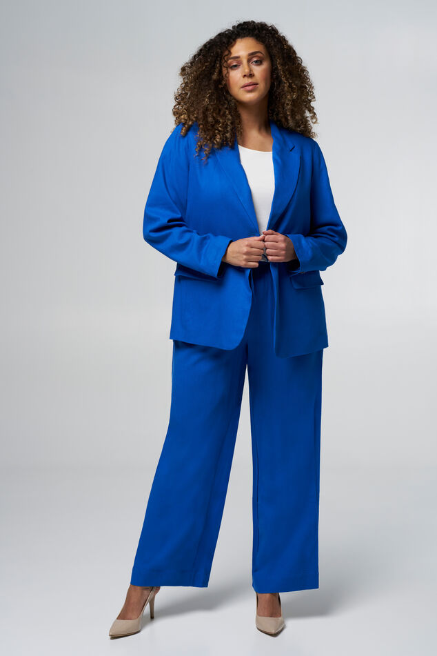 Rechtvallende blazer met linnen image number 5