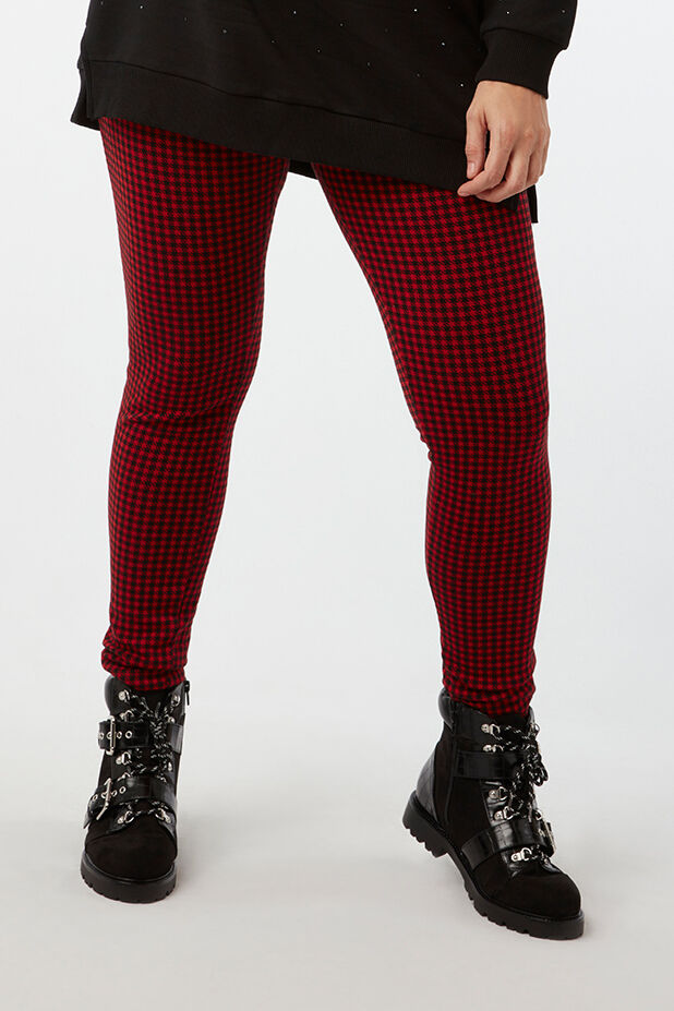 Geruite legging dames top