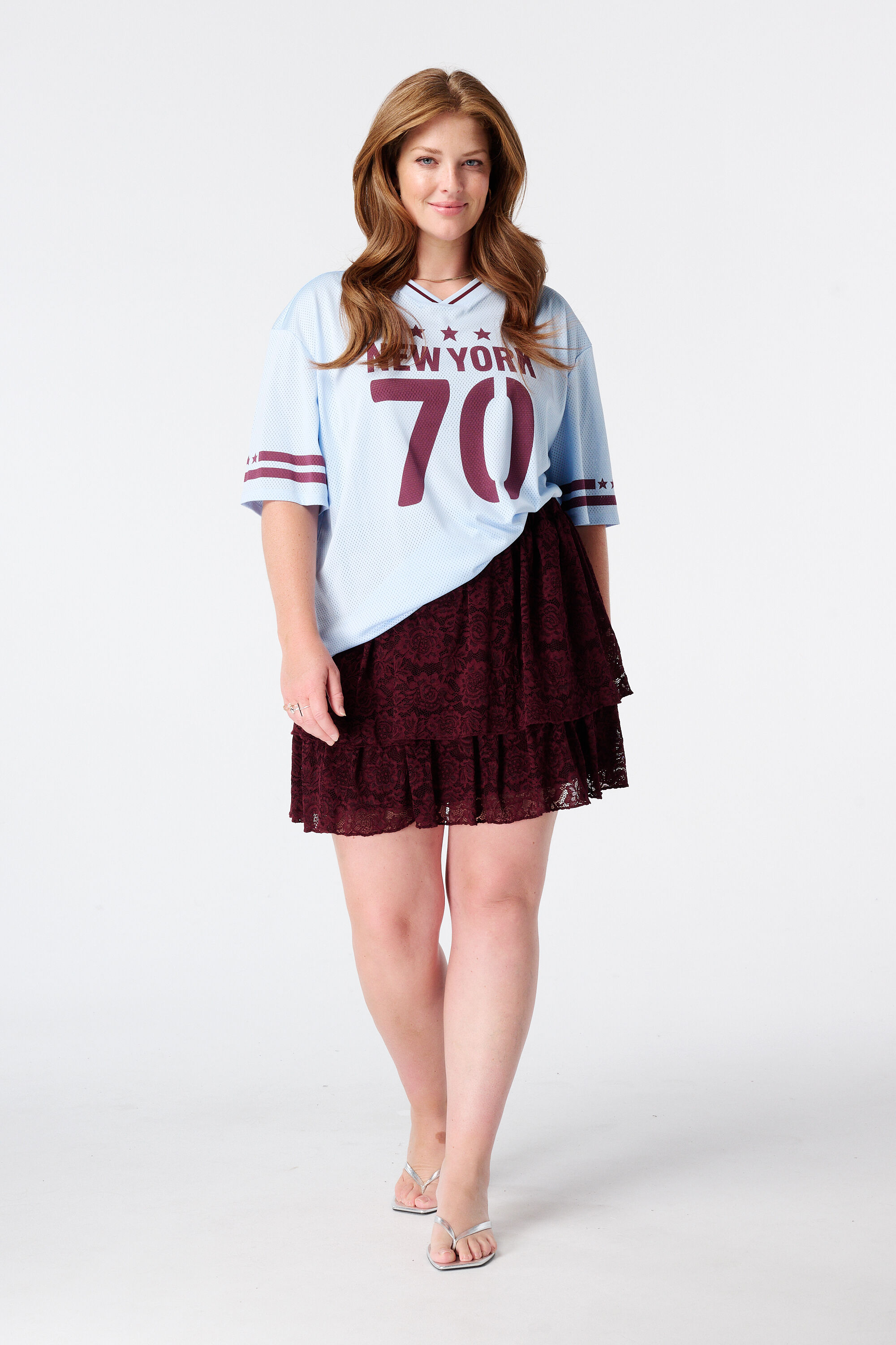 Oversized jersey met sportieve print image number 5
