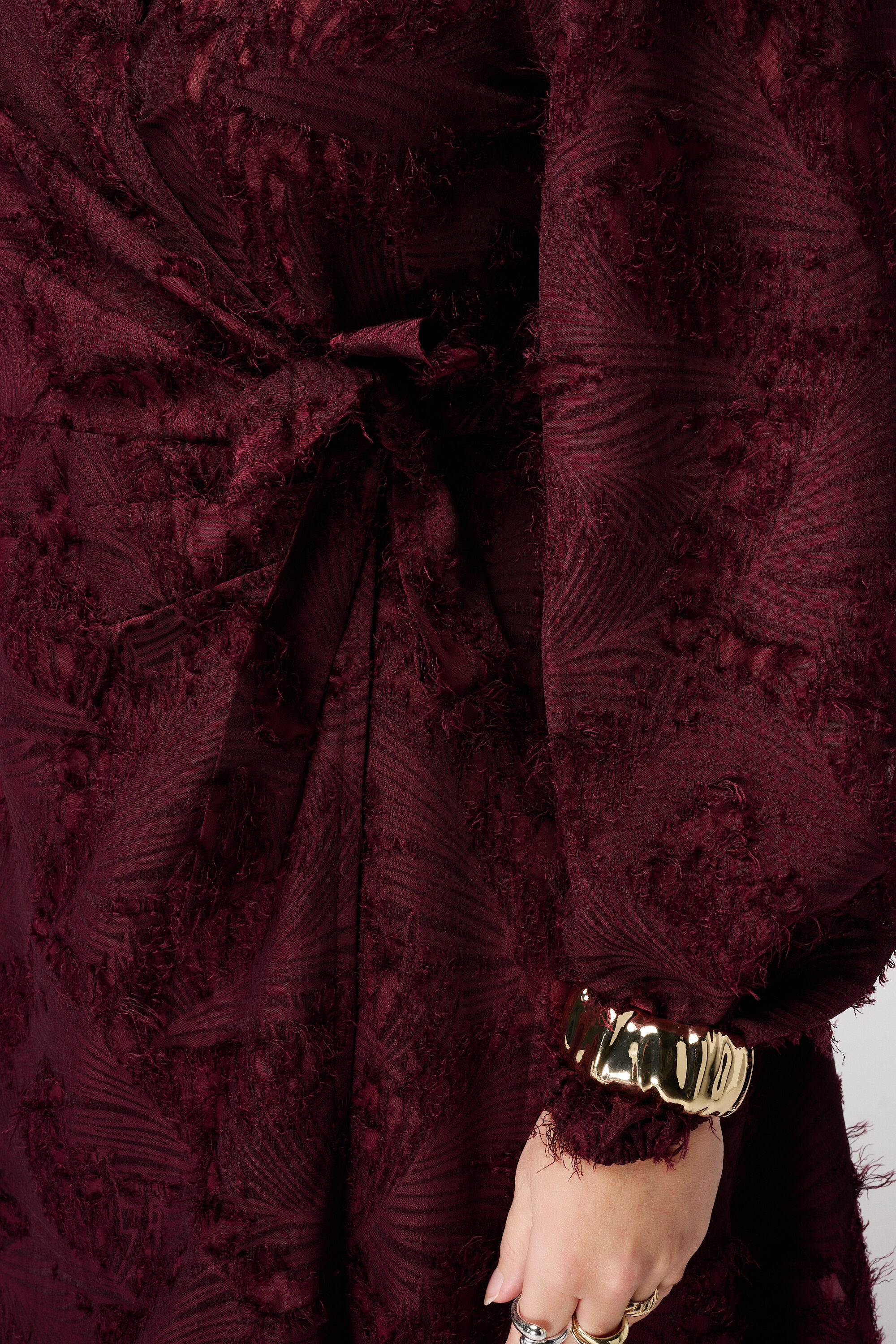 Jurk met kantstructuur en overslaglook image number 6