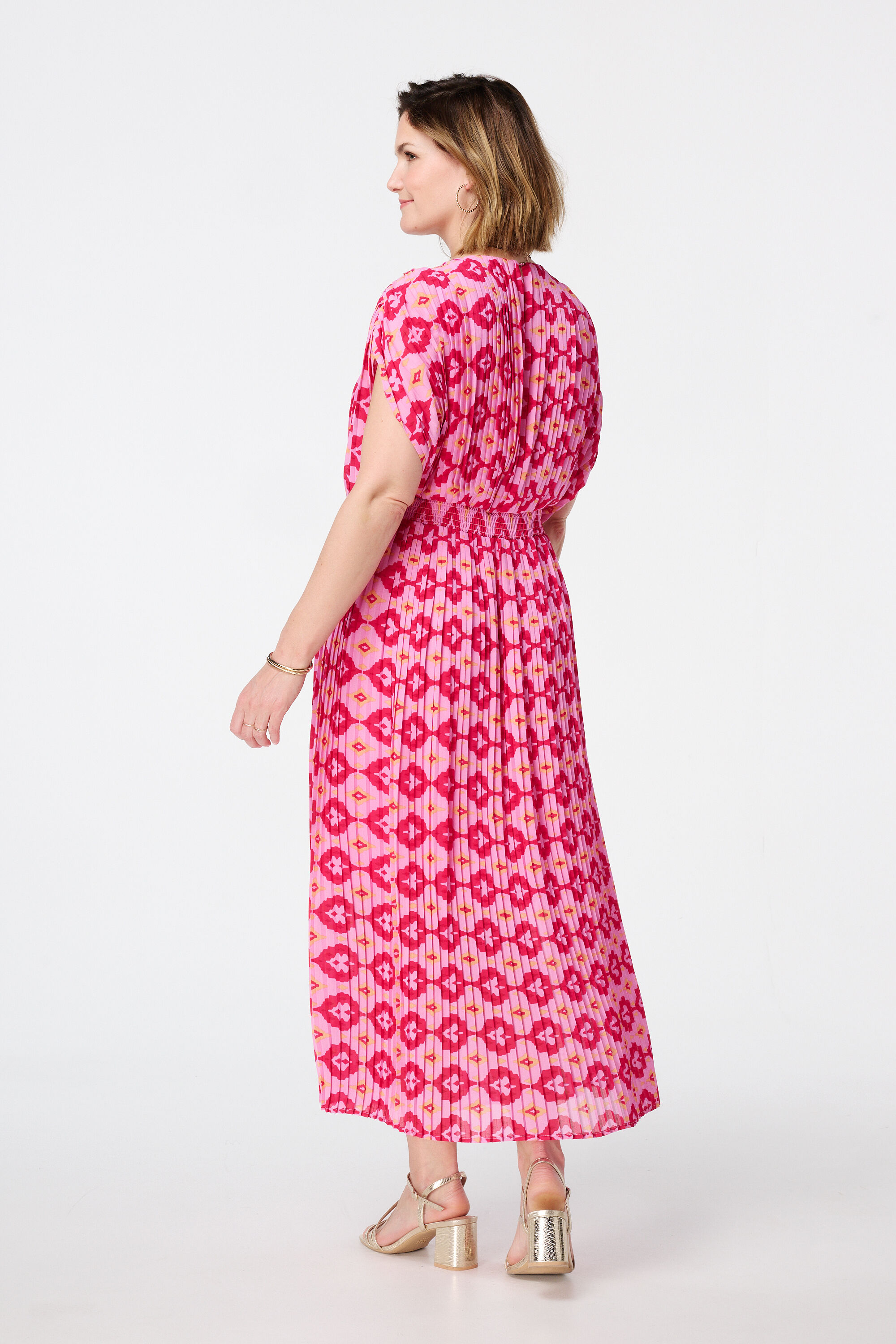 Plisse jurk met print image number 3