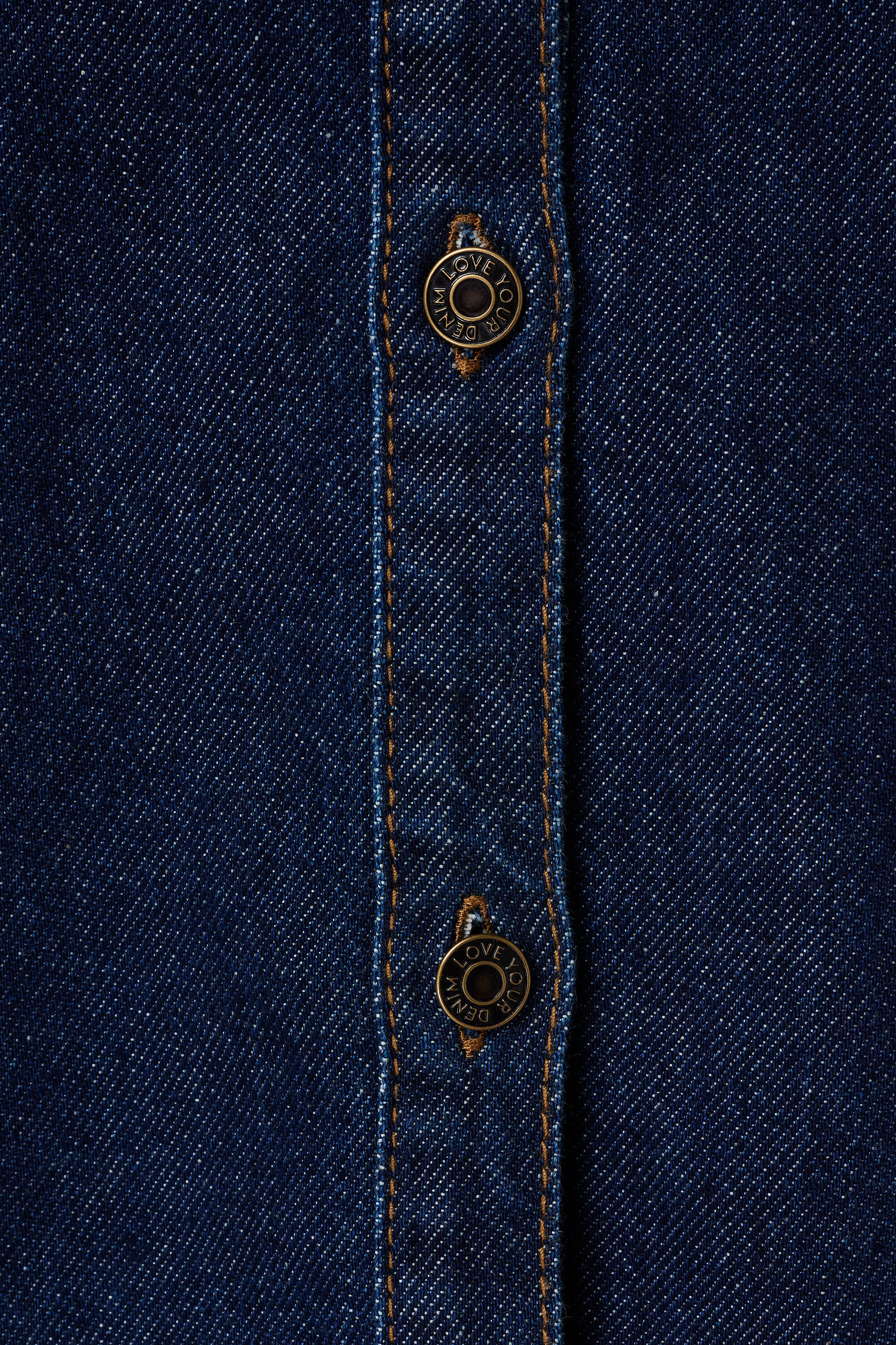 Denim blouse met pofmouwen image number 6