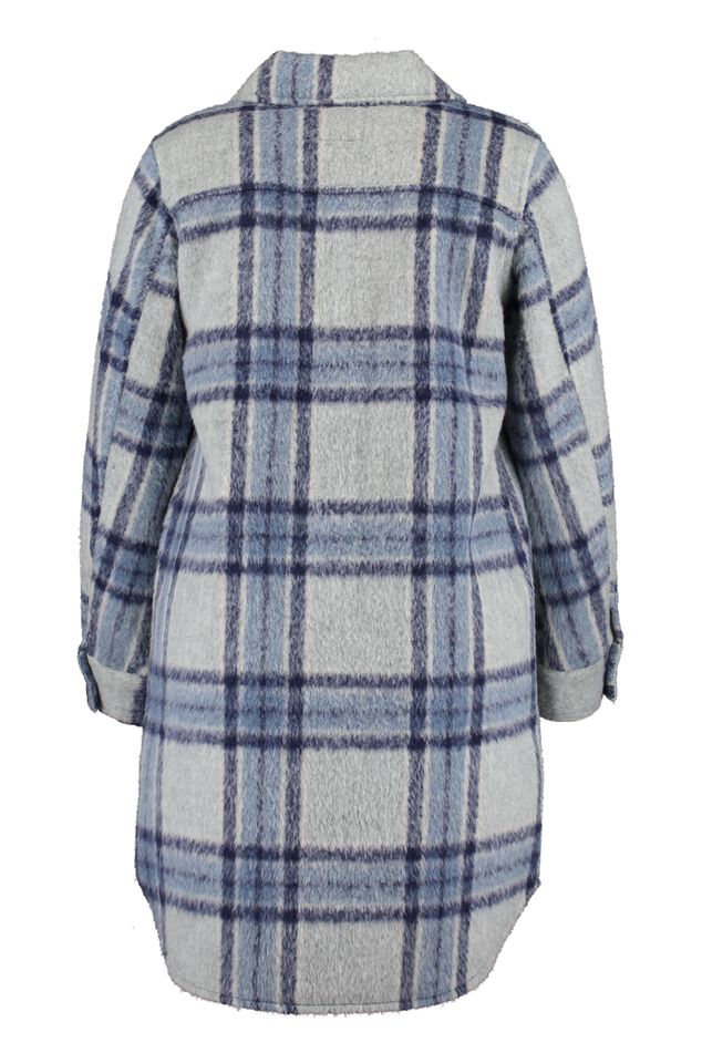 Lange geruite shacket  image number 3