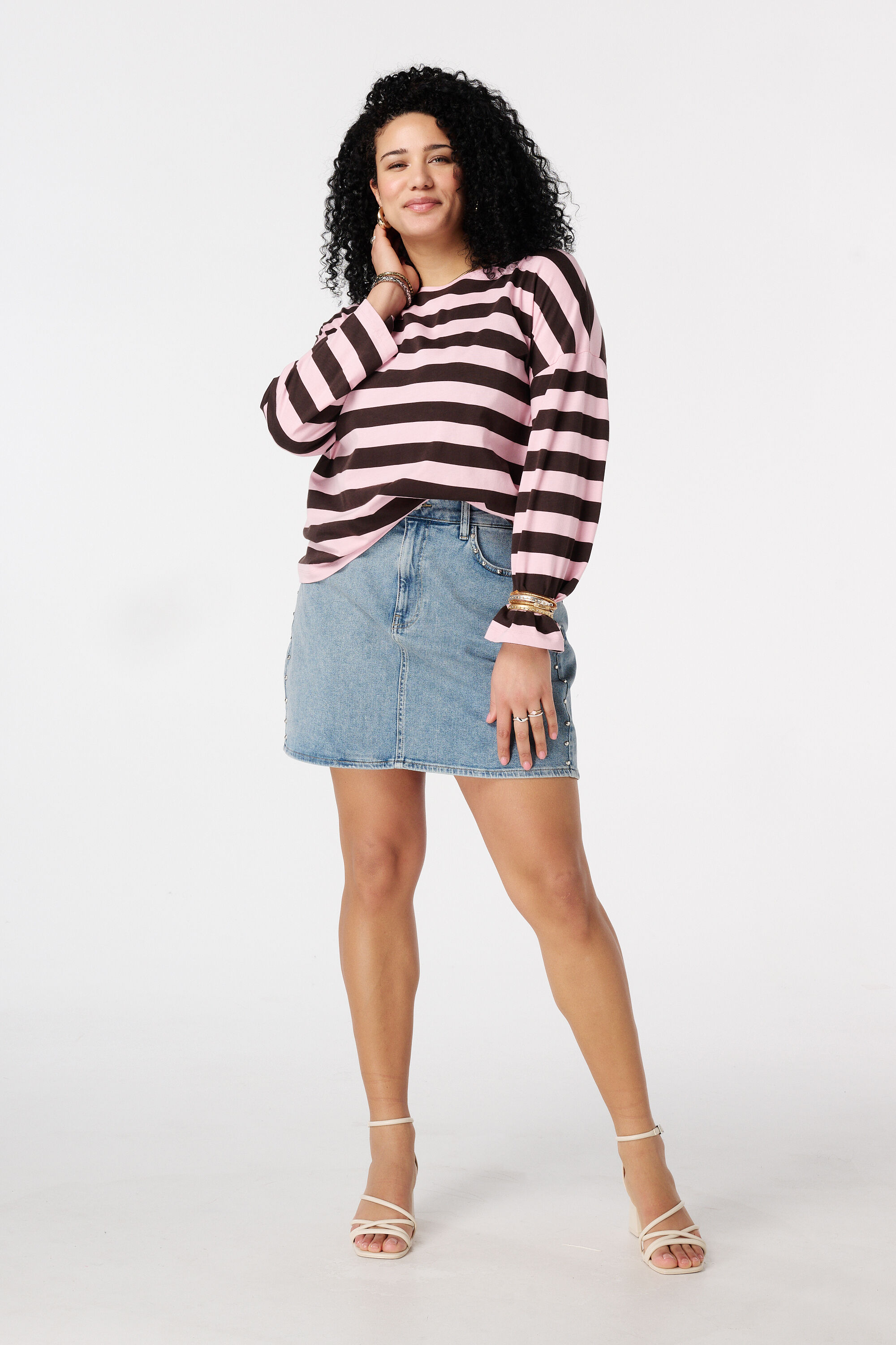 Gestreepte lange mouwen top image number 5