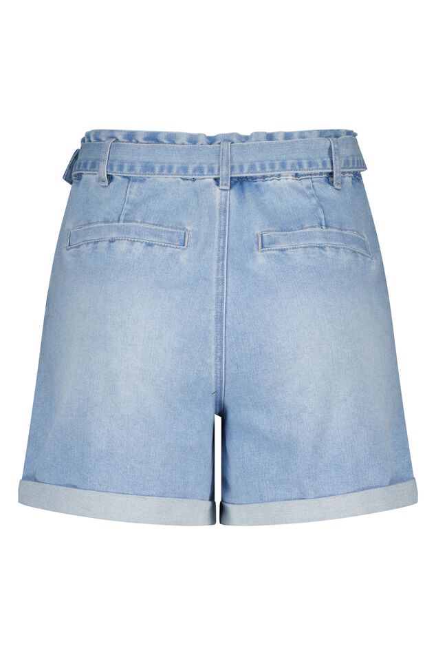 Denim shorts met ceintuur image number 2