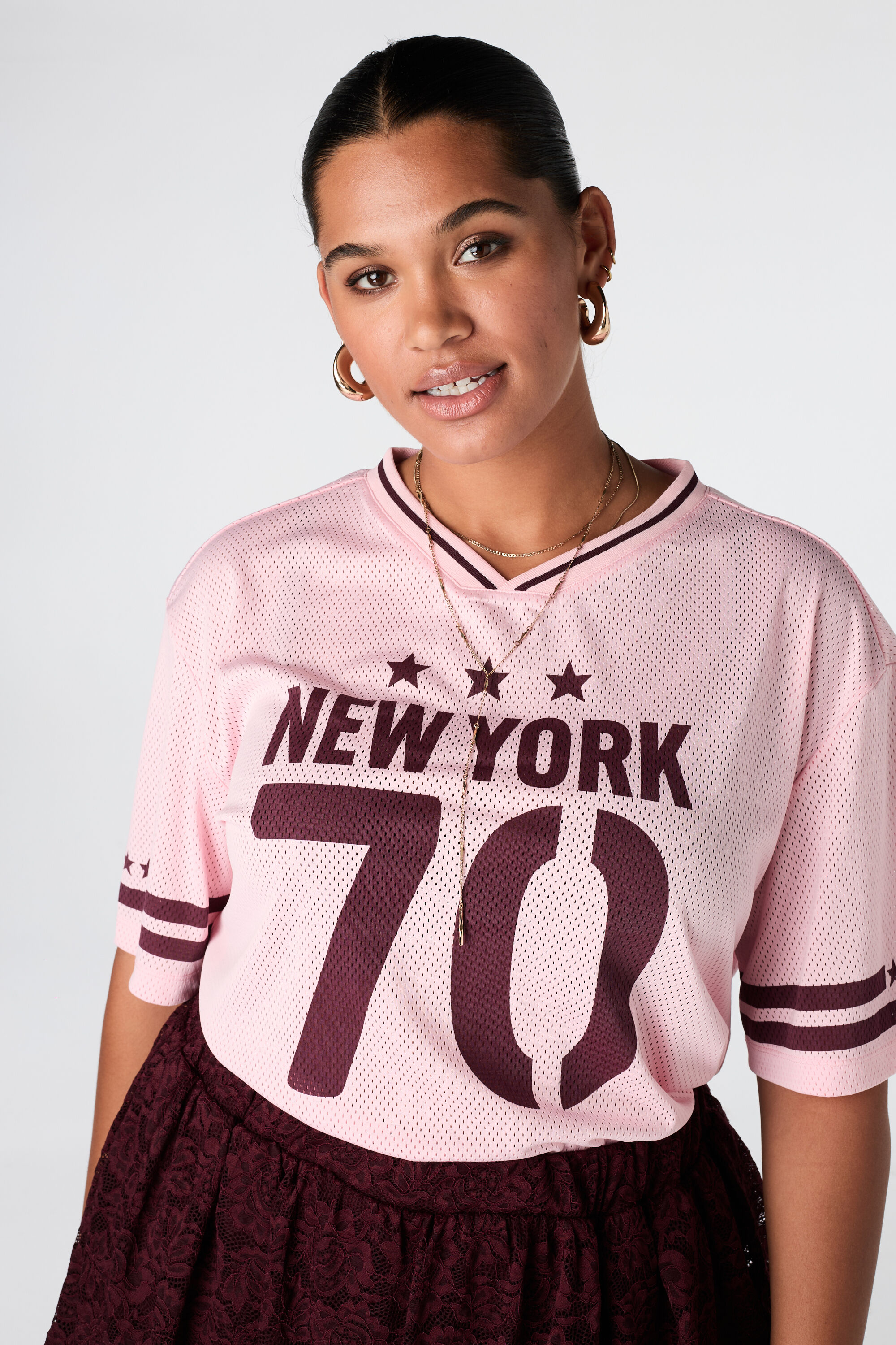 Oversized jersey met sportieve print image number 2